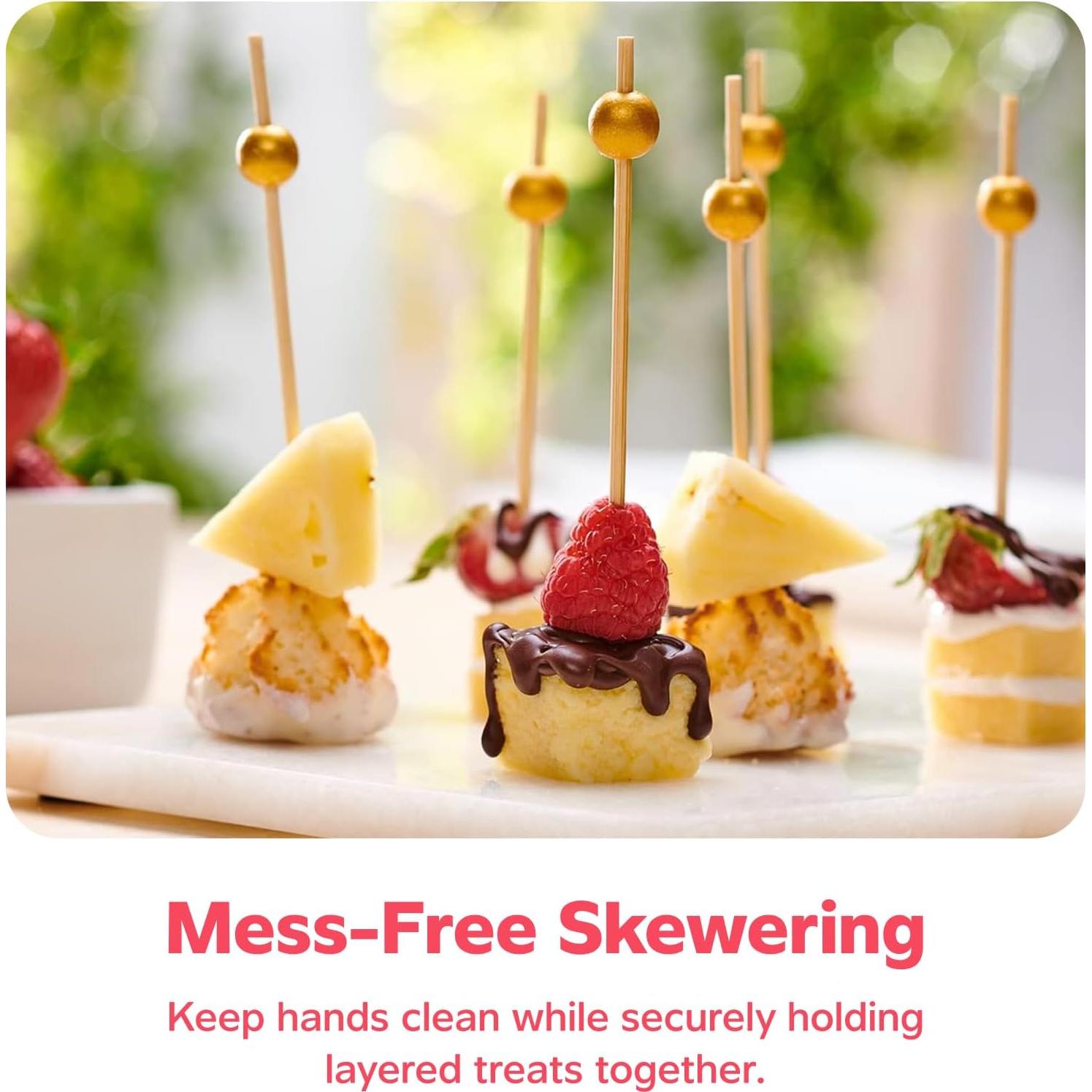 Palillos de Madera GUSTO 150 Piezas 11.94 cm Perla Dorada