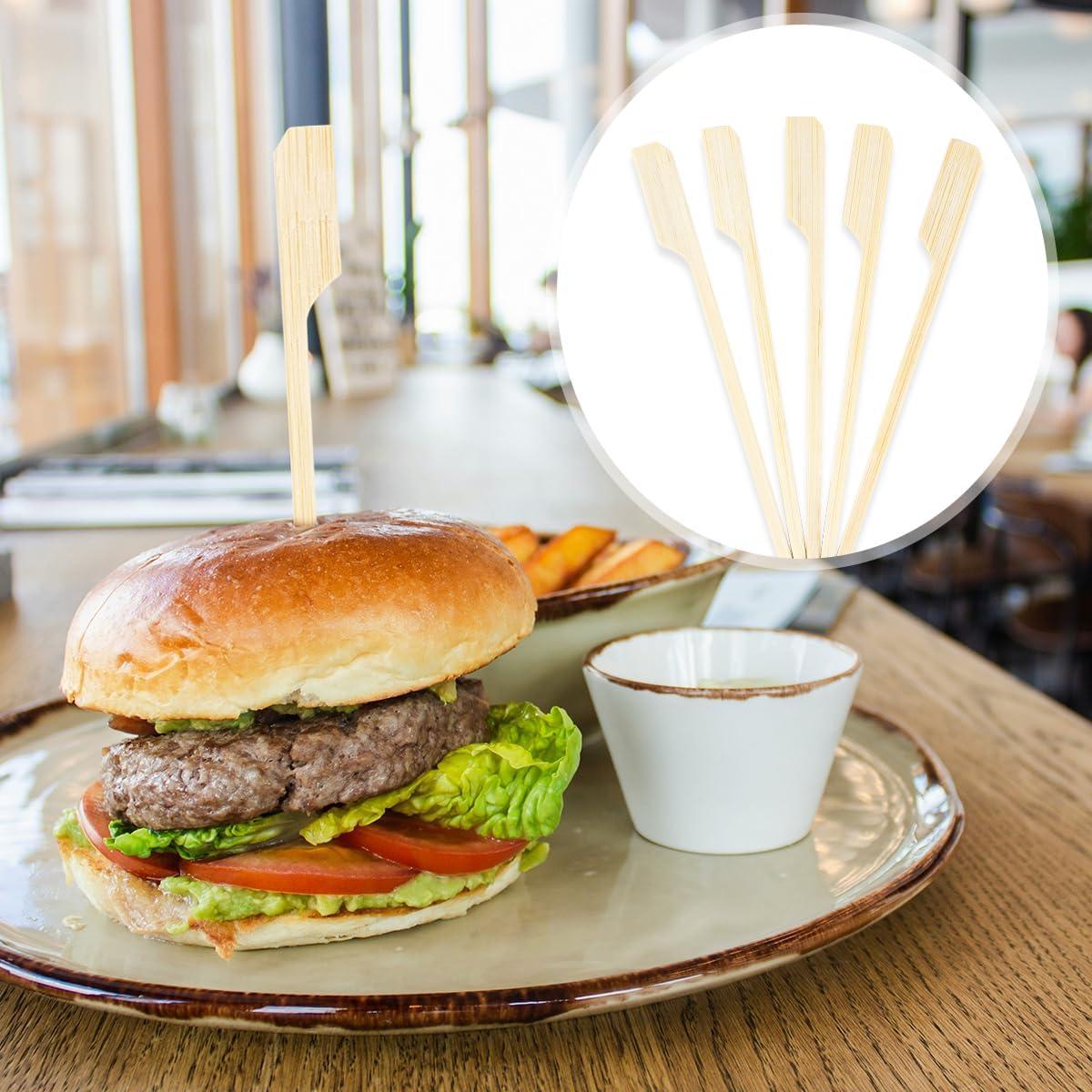 100 Pinchos de Bambú 12cm para BBQ y Cócteles - Yuntop