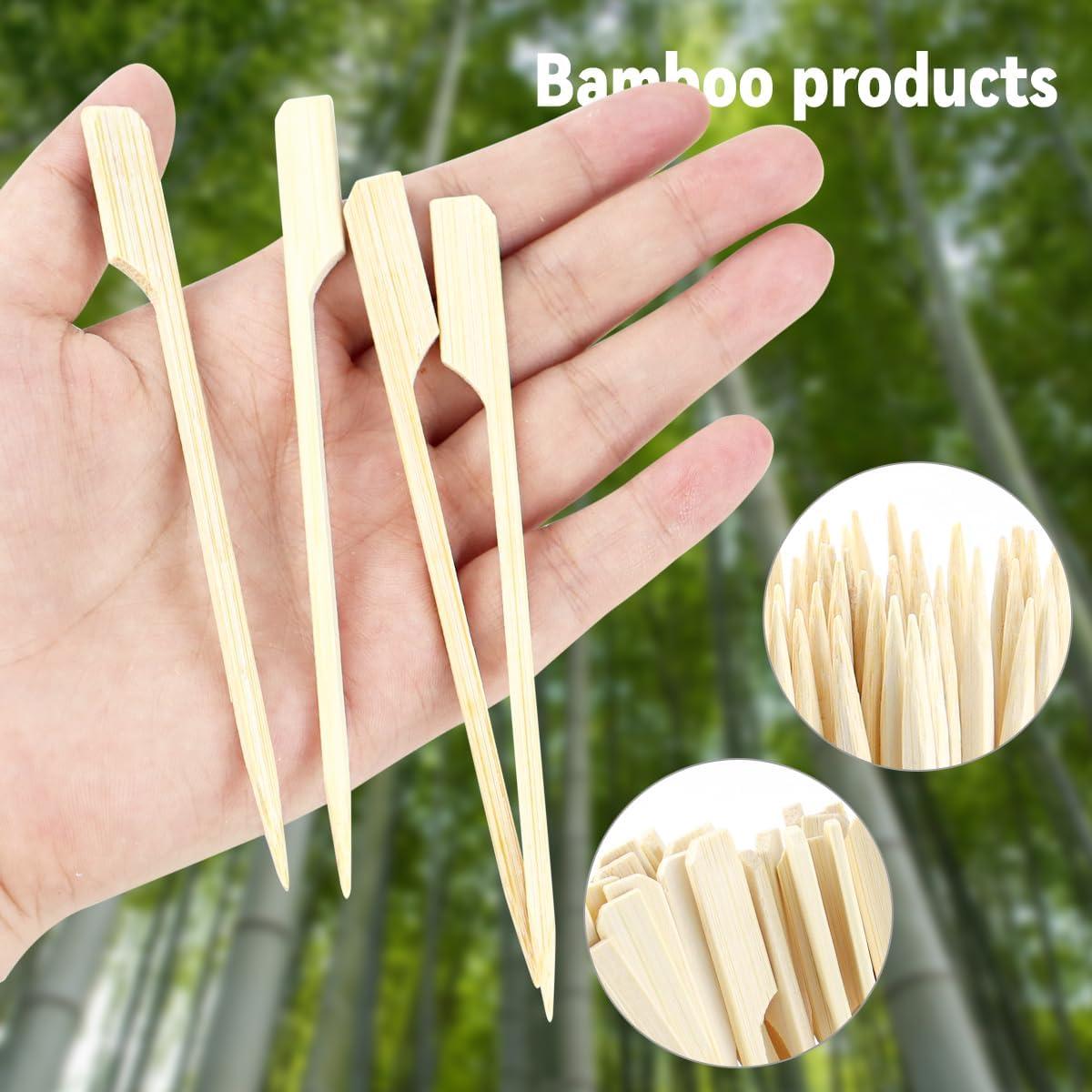 100 Pinchos de Bambú 12cm para BBQ y Cócteles - Yuntop