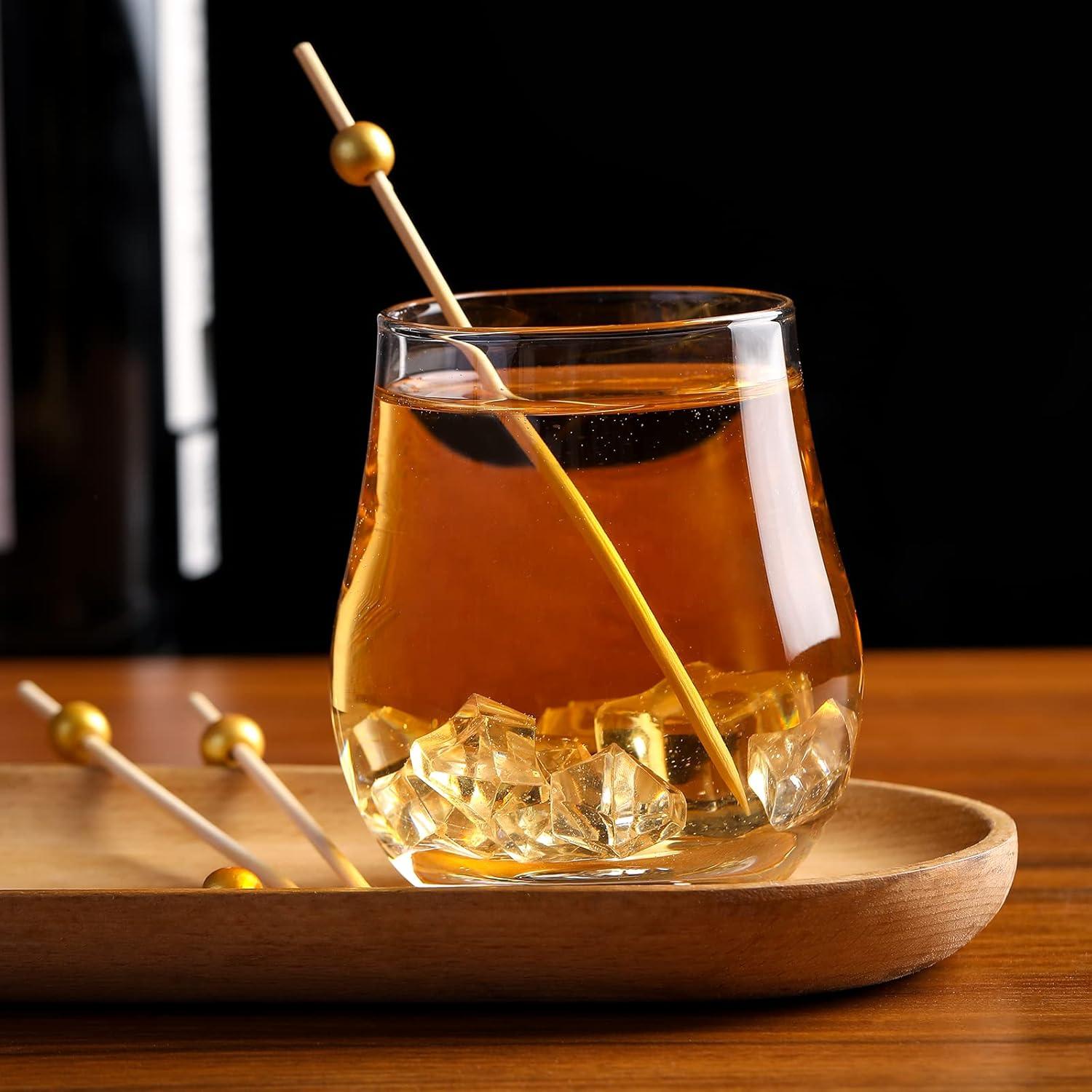 200 Palillos de Cóctel de Bambú Dorados 11.94 cm - CockStixs