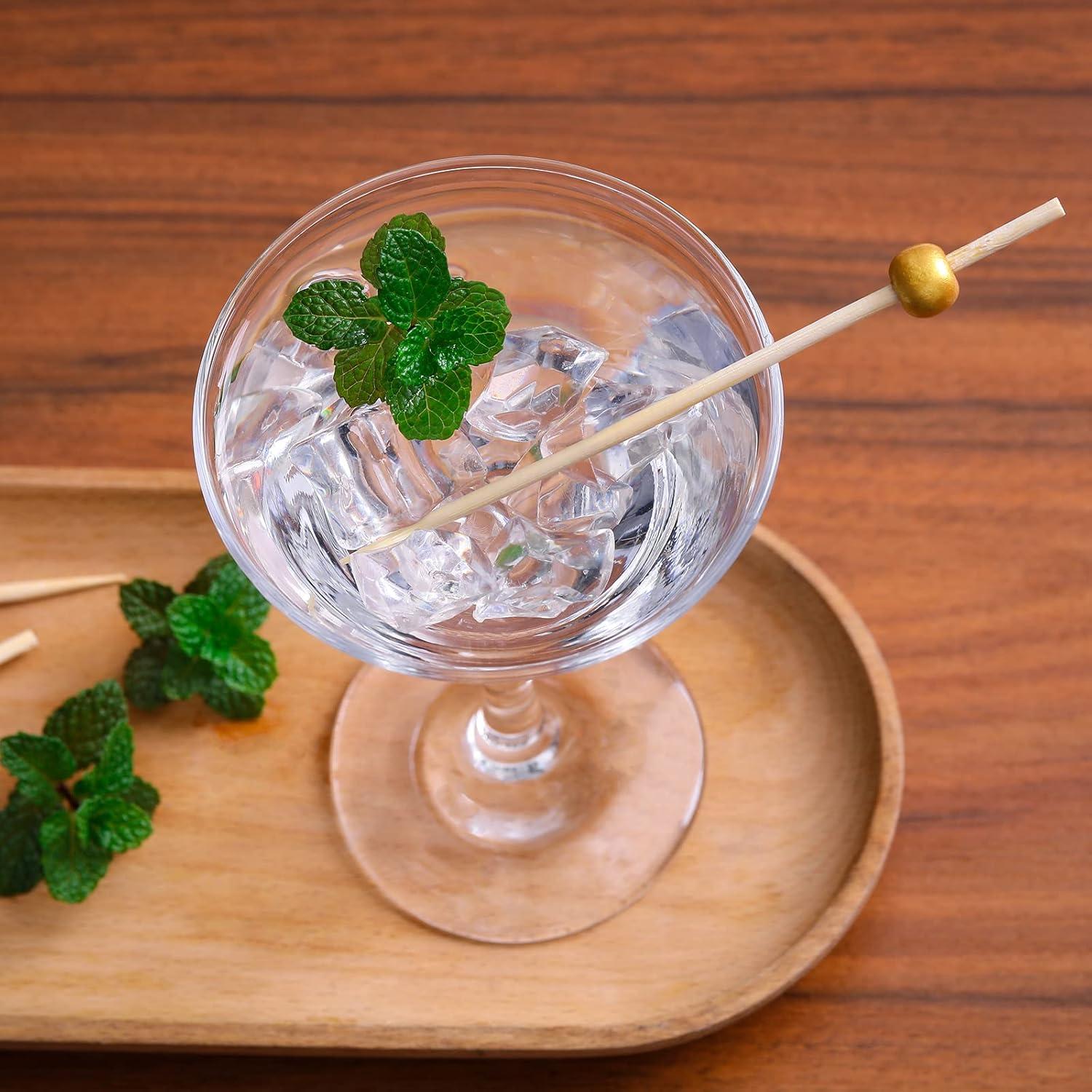 200 Palillos de Cóctel de Bambú Dorados 11.94 cm - CockStixs