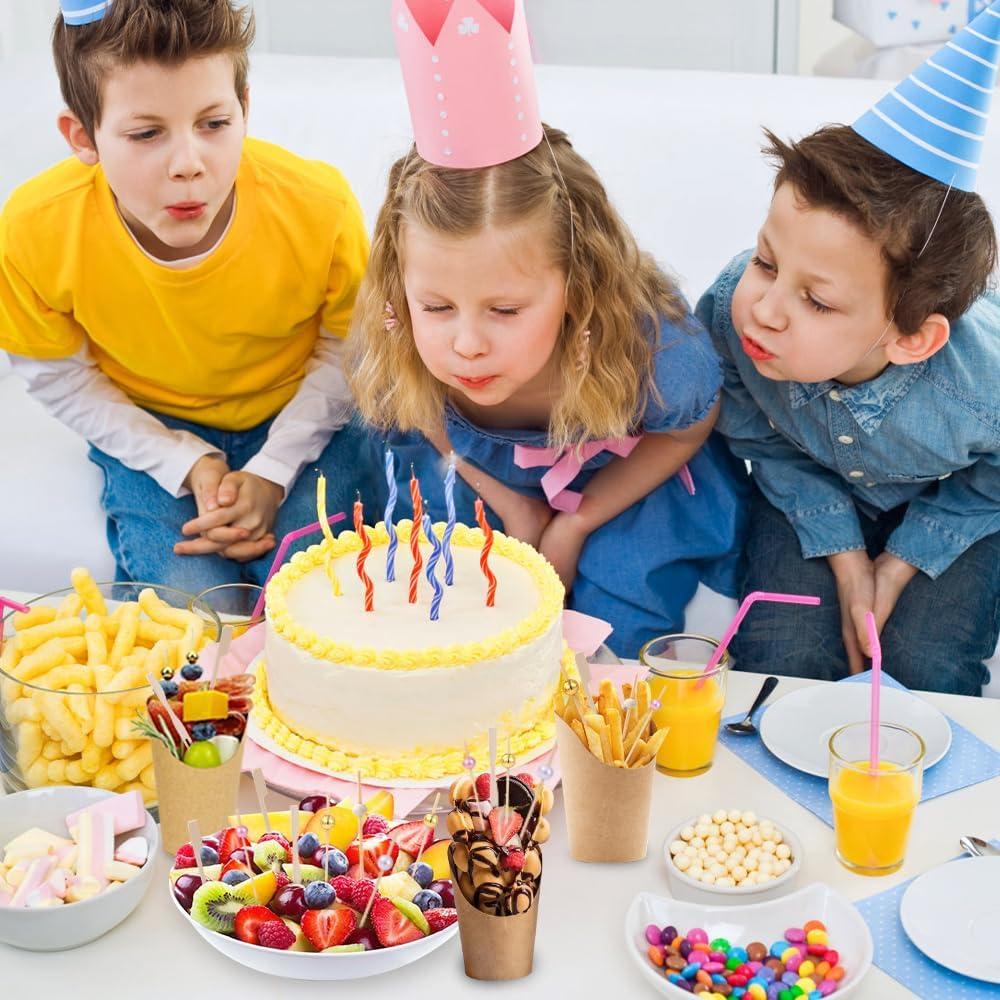 420 Palillos de Cóctel de Bambú DIYDEC - 6 Estilos Coloridos