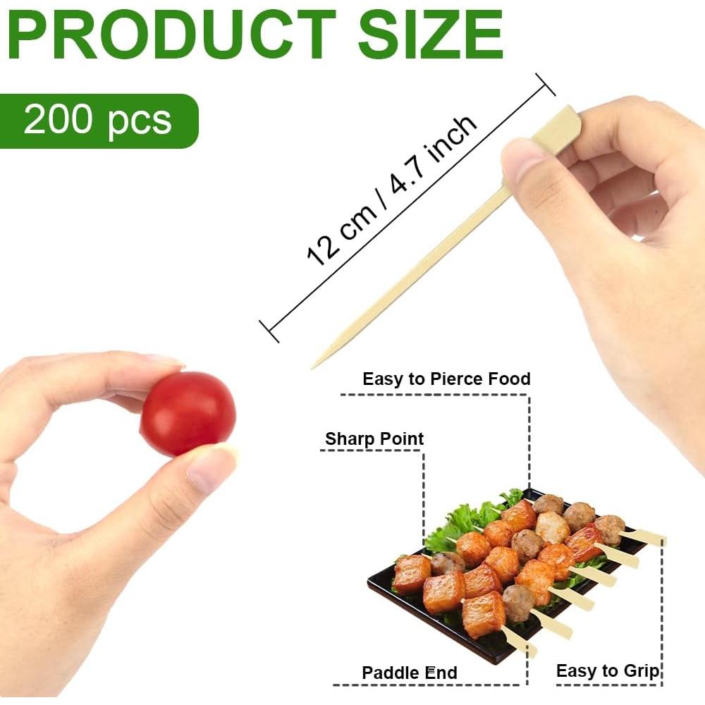 200 Palillos de Bambú para Aperitivos 12 cm - Cidenbio
