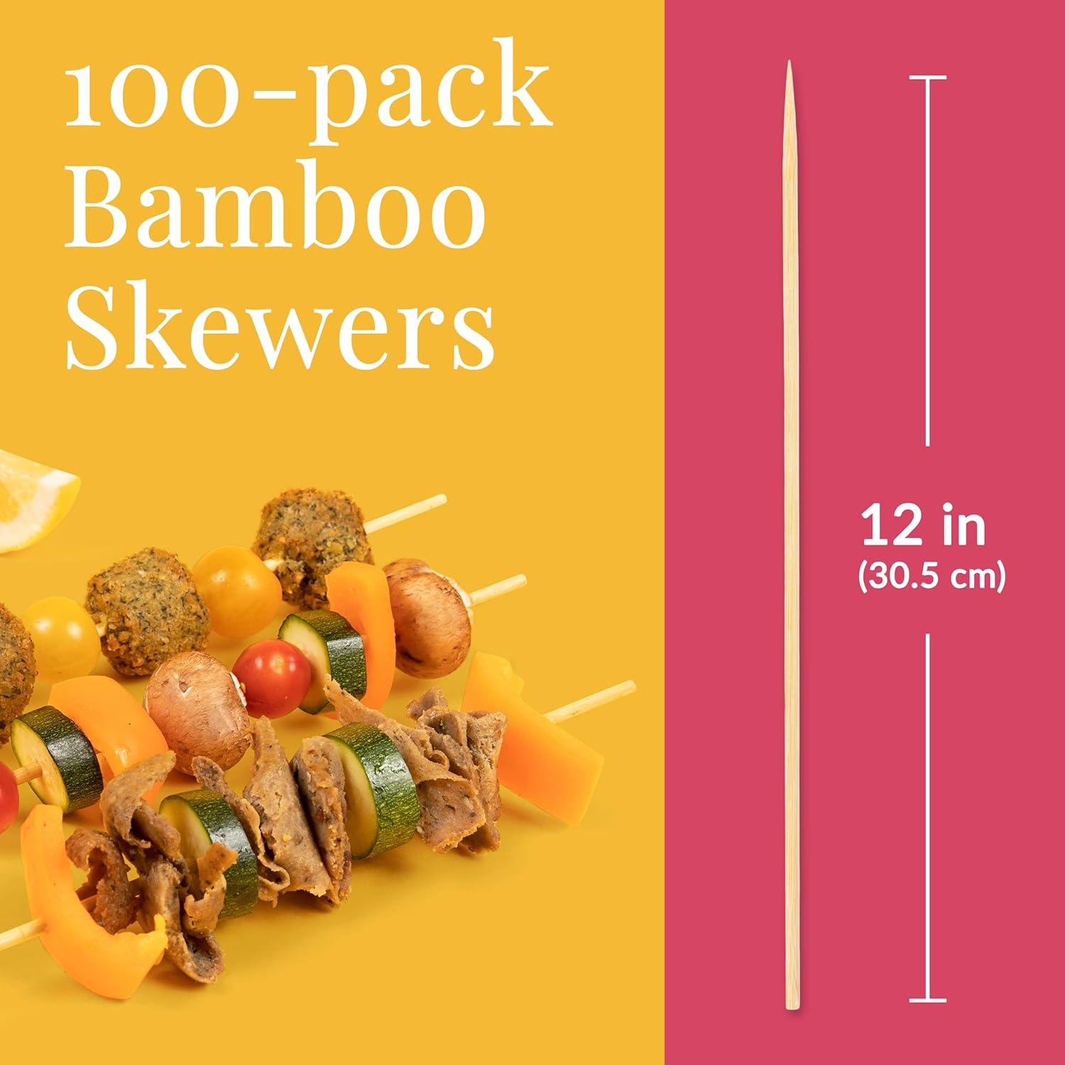 Pinchos de Bambú Prestee 100 Piezas 30.48 cm Ecoamigables