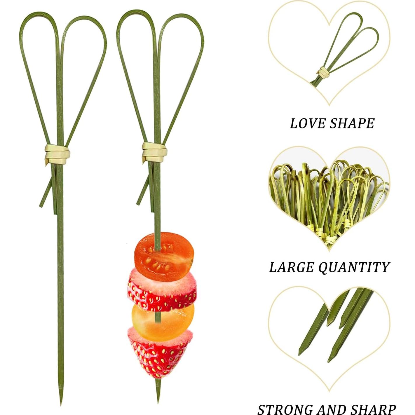 500 Palitos de Bambú Corazón 11.94 cm Gdpaddy para Aperitivos