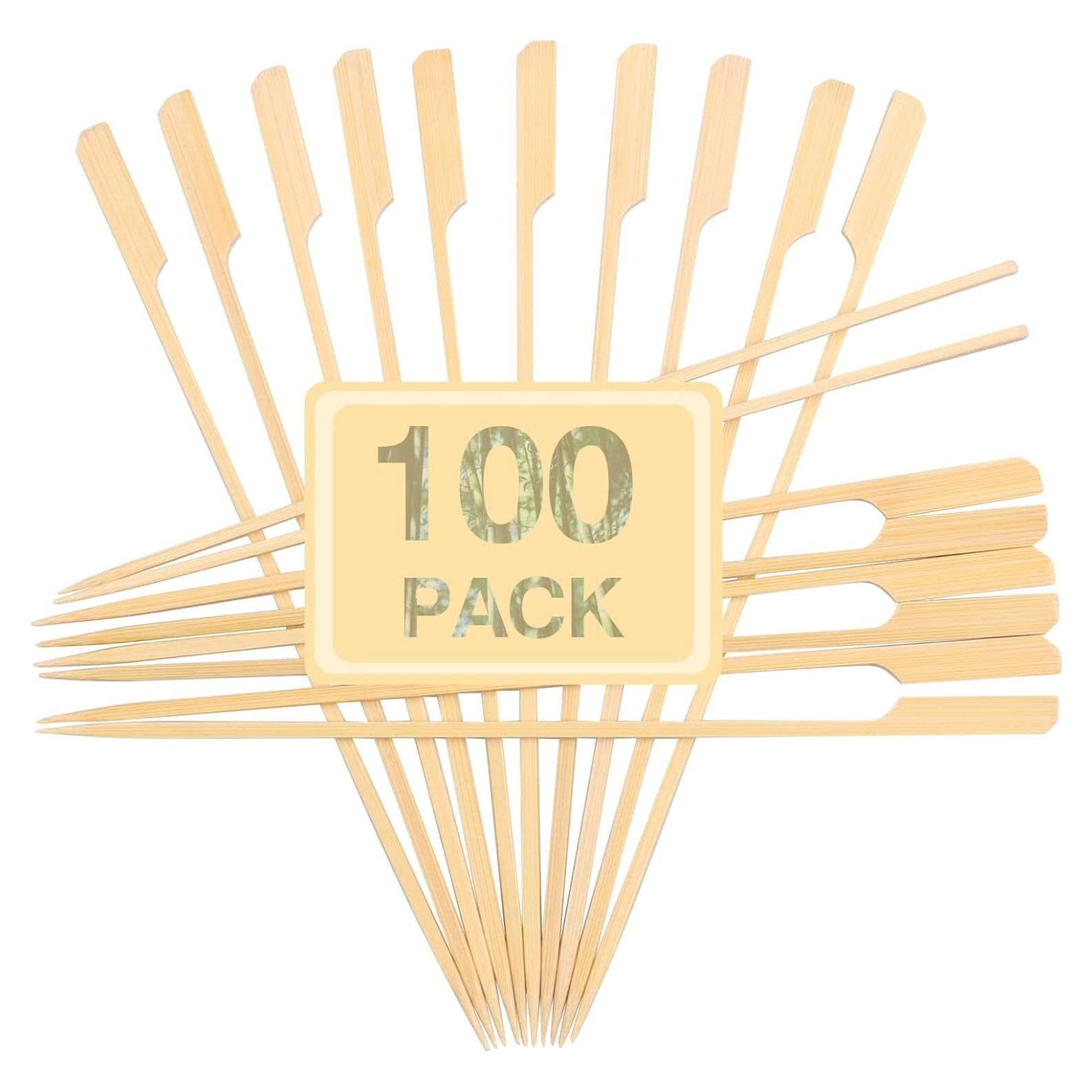 Brochetas de Bambú 25.4 cm Hiyalot - Paquete de 100 Planas