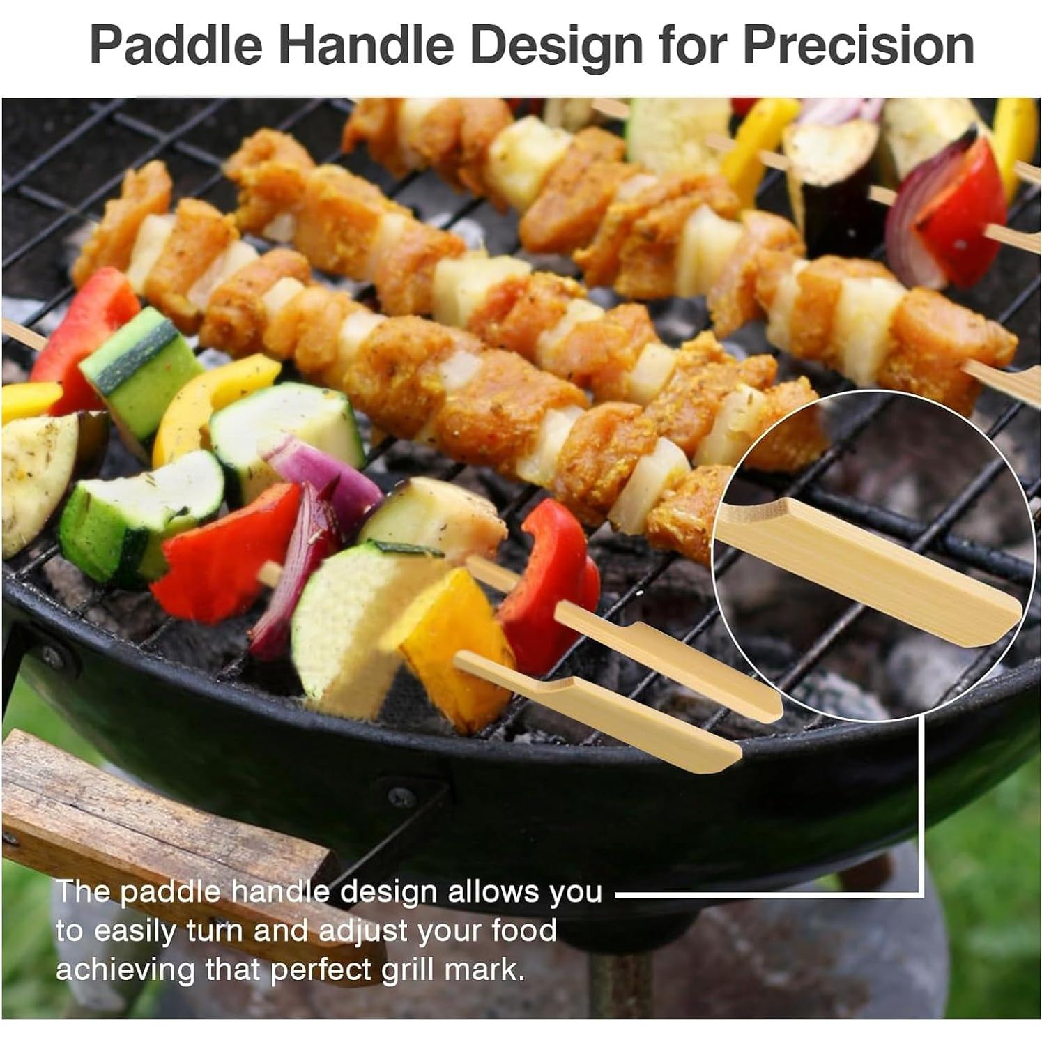 Brochetas de Bambú 25.4 cm Hiyalot - Paquete de 100 Planas