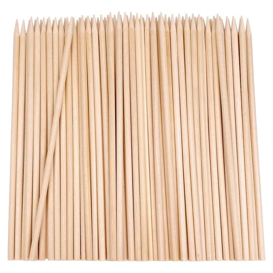 Pinchos de Madera de Bambú Natural 15 cm 100 Pcs para BBQ y Aperitivos