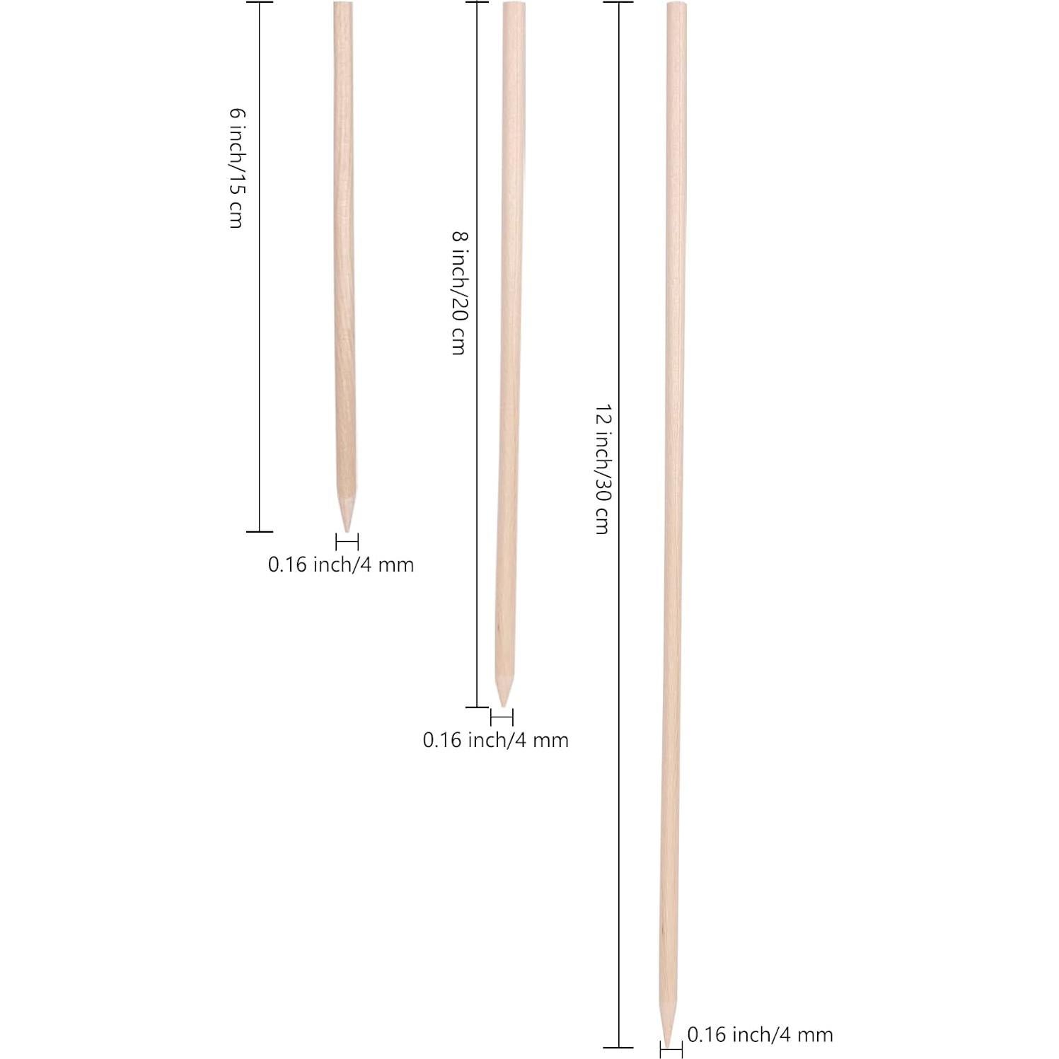 Pinchos de Madera de Bambú Natural 15 cm 100 Pcs para BBQ y Aperitivos
