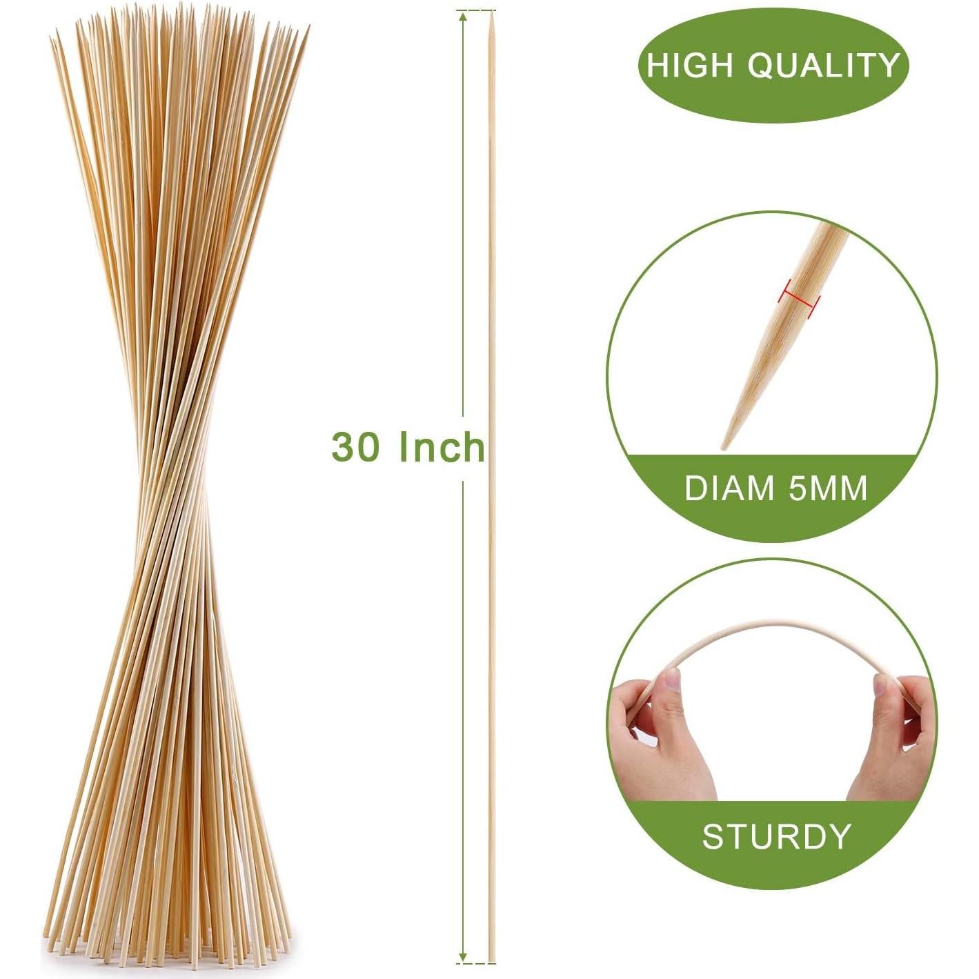 120 Palitos de Bambú para Asar Malvaviscos NadaKin 75 cm