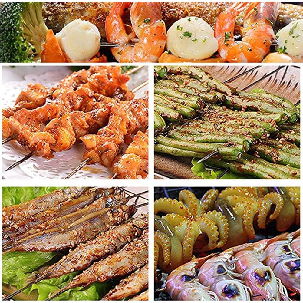 Pinchos de Barbacoa BigOtters 100PCS Acero Inoxidable 34cm