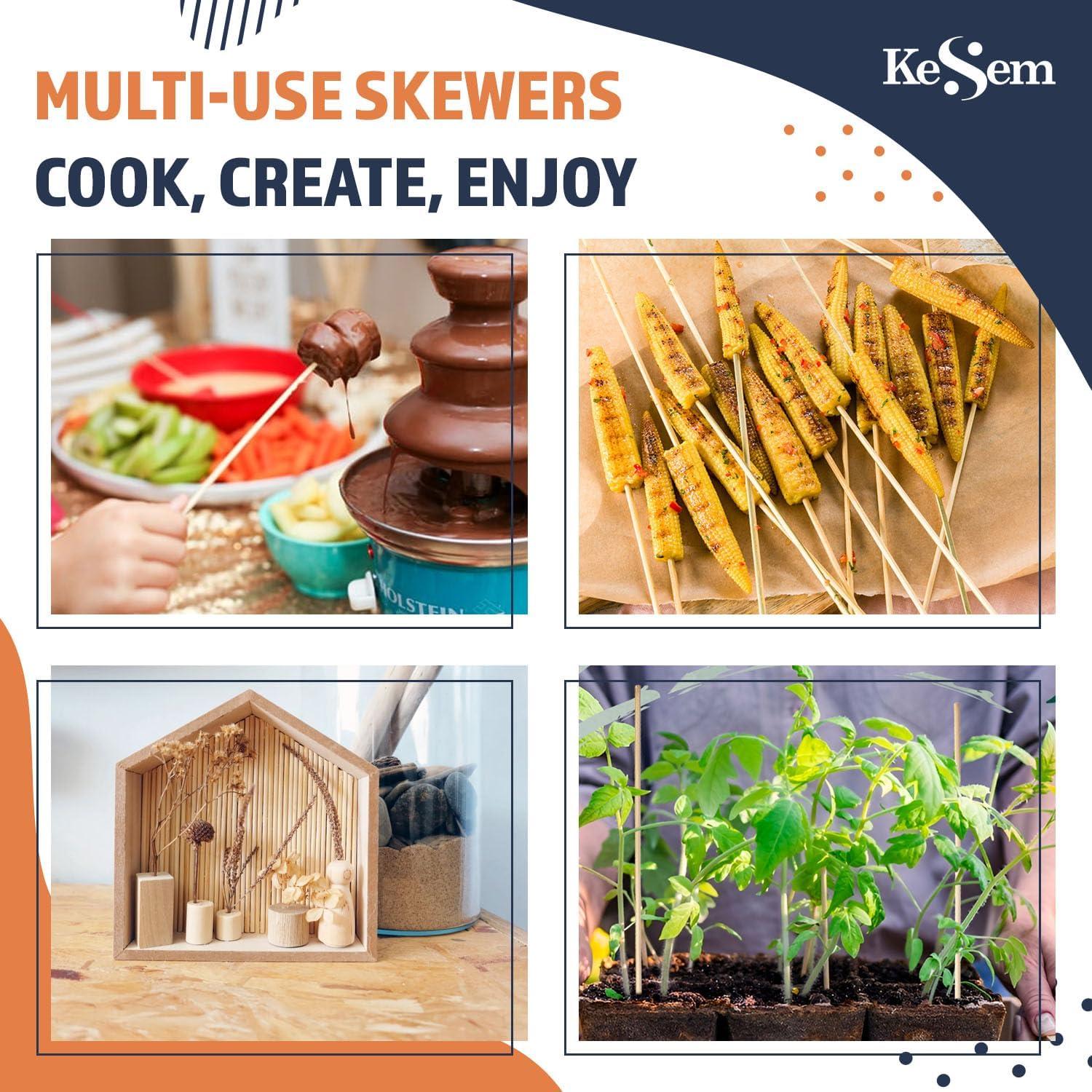 100 Palitos de Bambú 45.72 cm KESEM para BBQ y S'mores