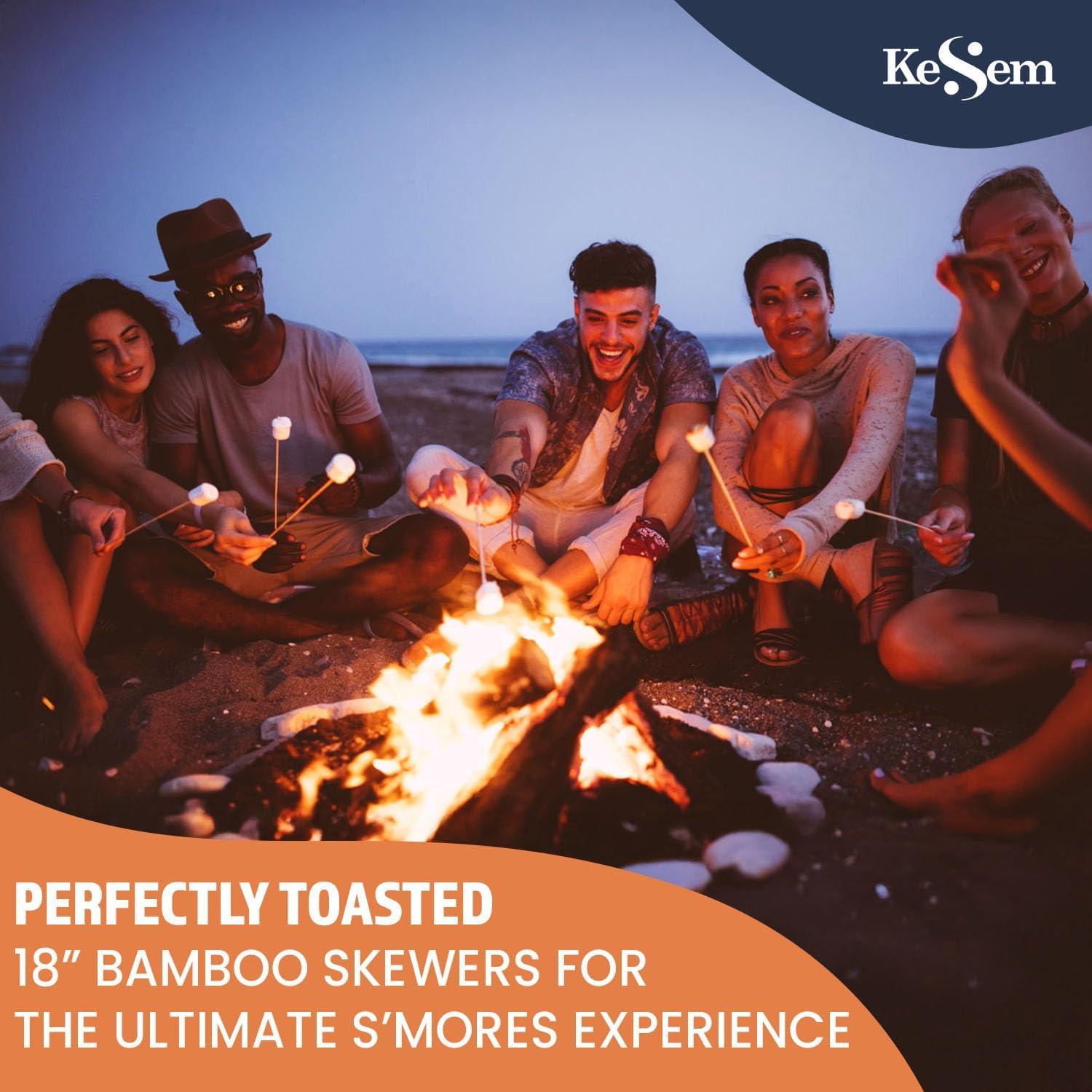 100 Palitos de Bambú 45.72 cm KESEM para BBQ y S'mores