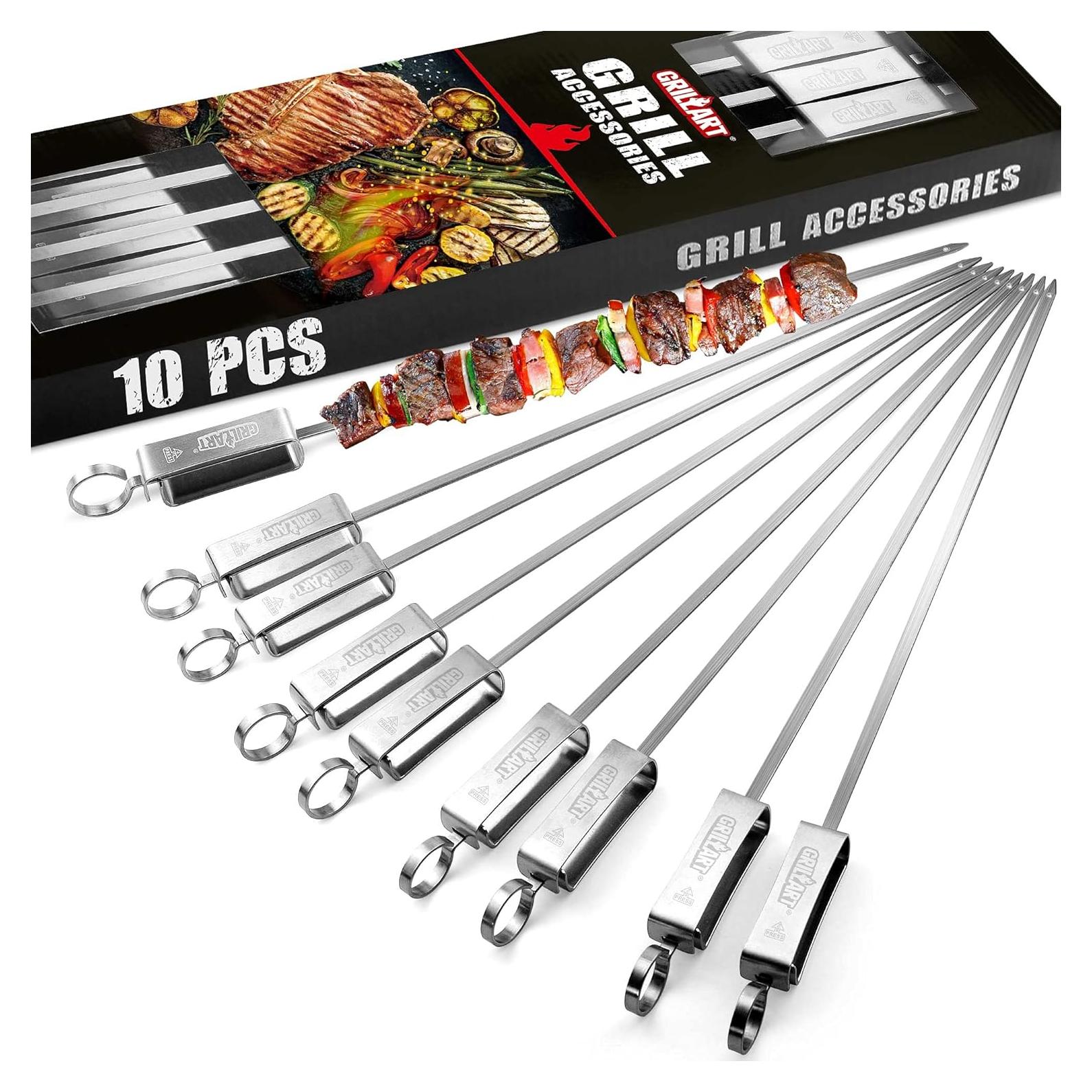 Pinchos de Asar GRILLART 43 cm Acero Inoxidable 10PCS