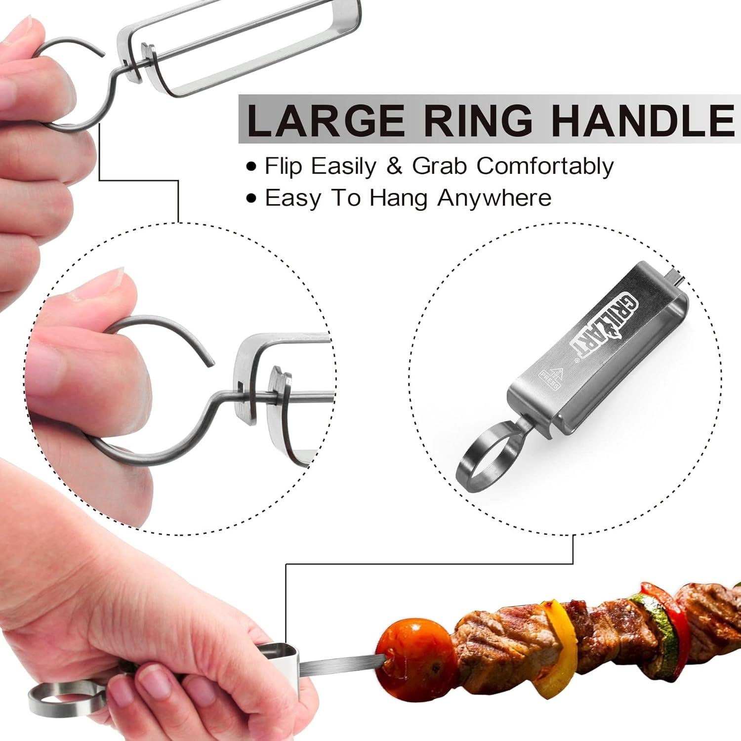 Pinchos de Asar GRILLART 43 cm Acero Inoxidable 10PCS