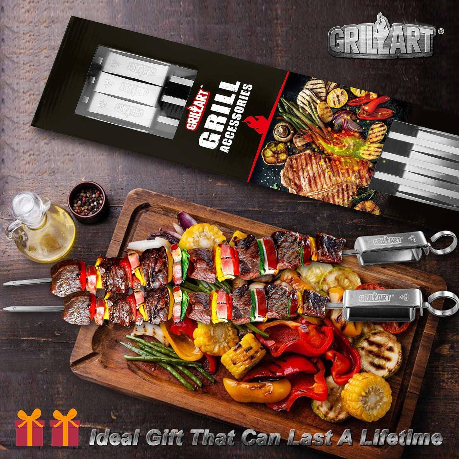 Pinchos de Asar GRILLART 43 cm Acero Inoxidable 10PCS