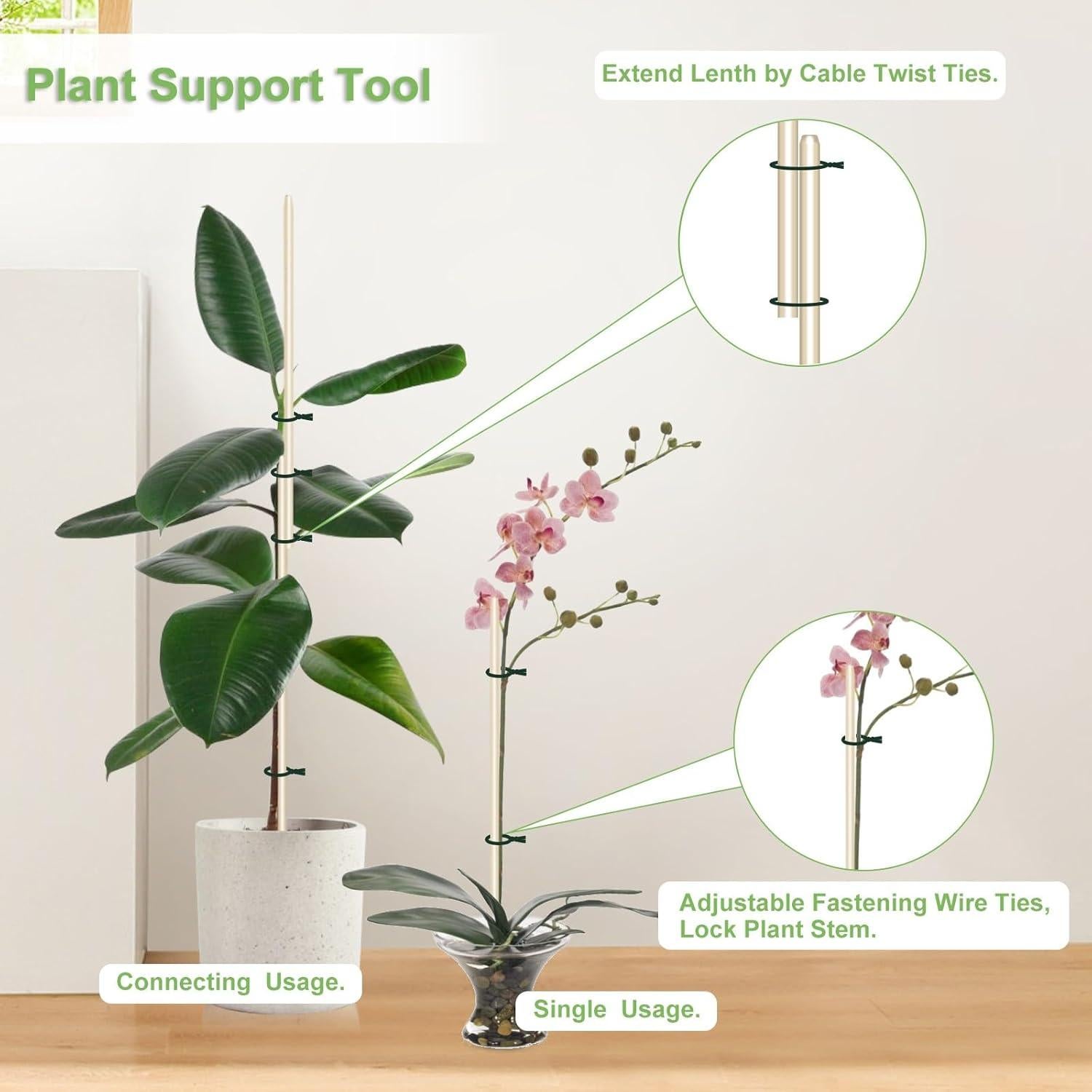 Estacas de Bambú para Jardinería 45.72 cm - 40 PCS