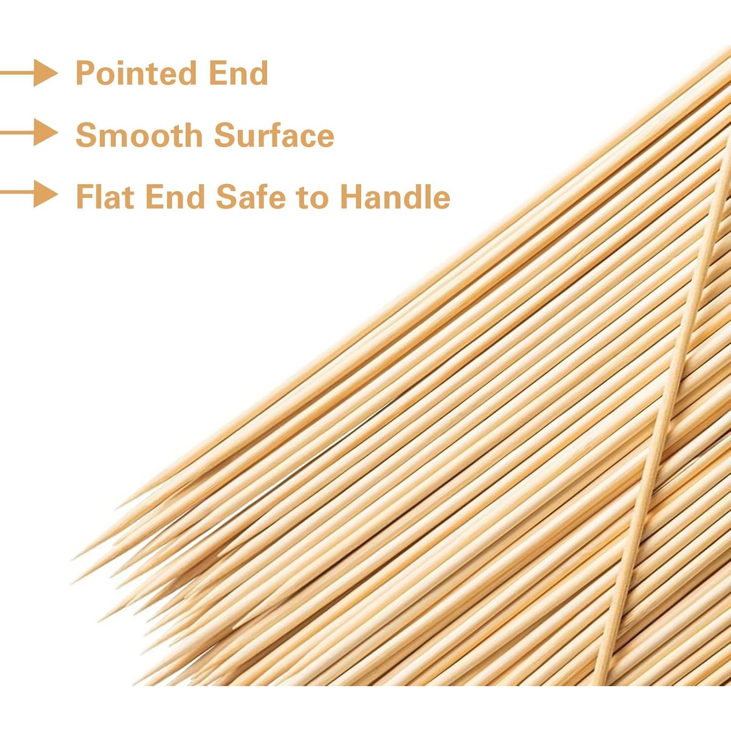 100 Palillos de Bambú Natural 20cm Sprigra para Jardín y BBQ