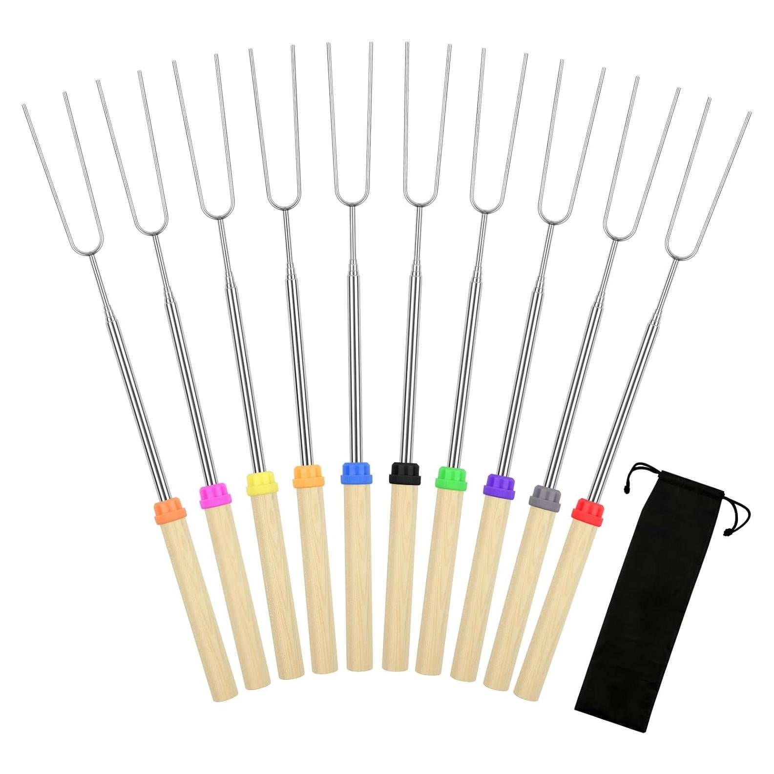 Paquete de 10 Palos para Asar Malvaviscos Opvixi 81 cm