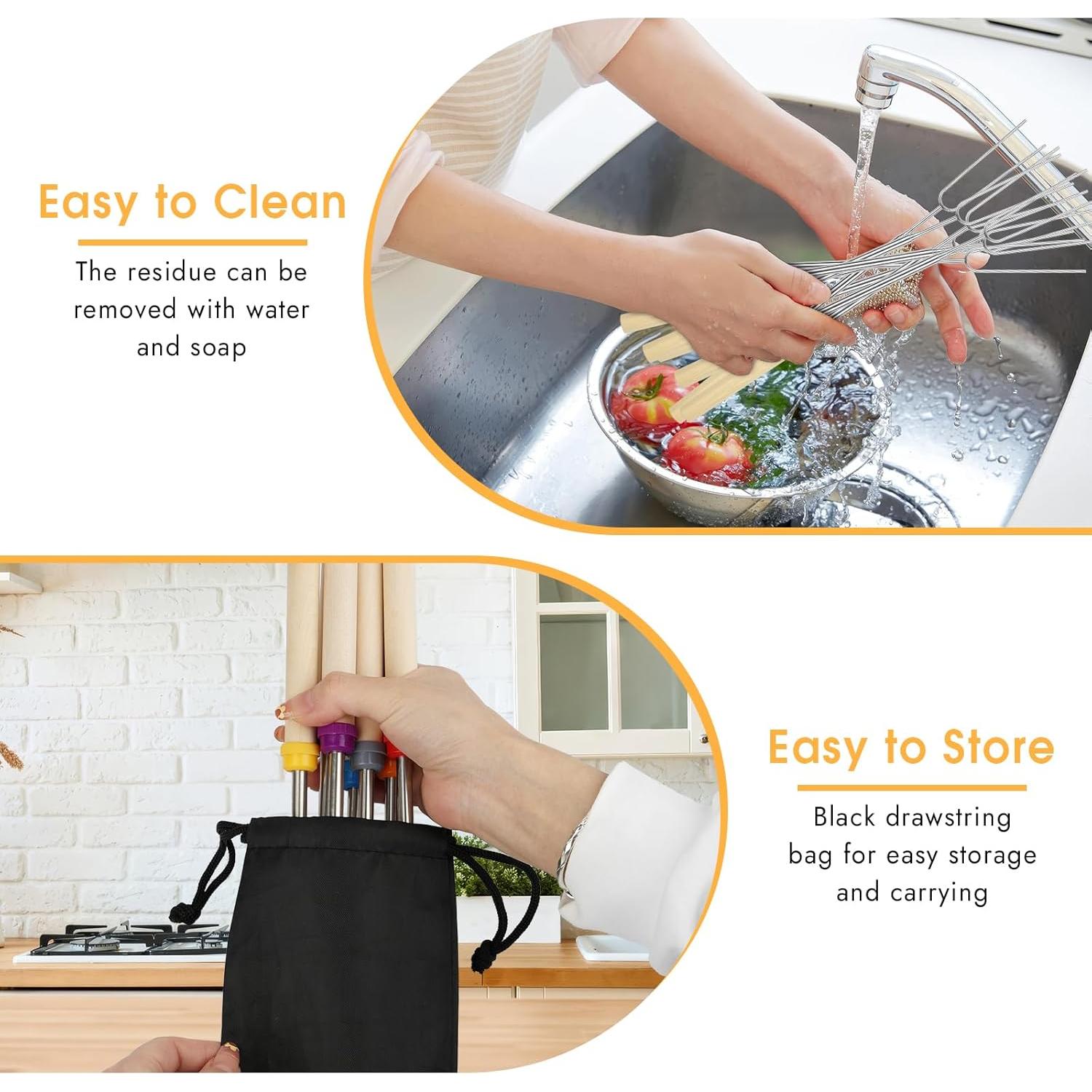 Paquete de 10 Palos para Asar Malvaviscos Opvixi 81 cm