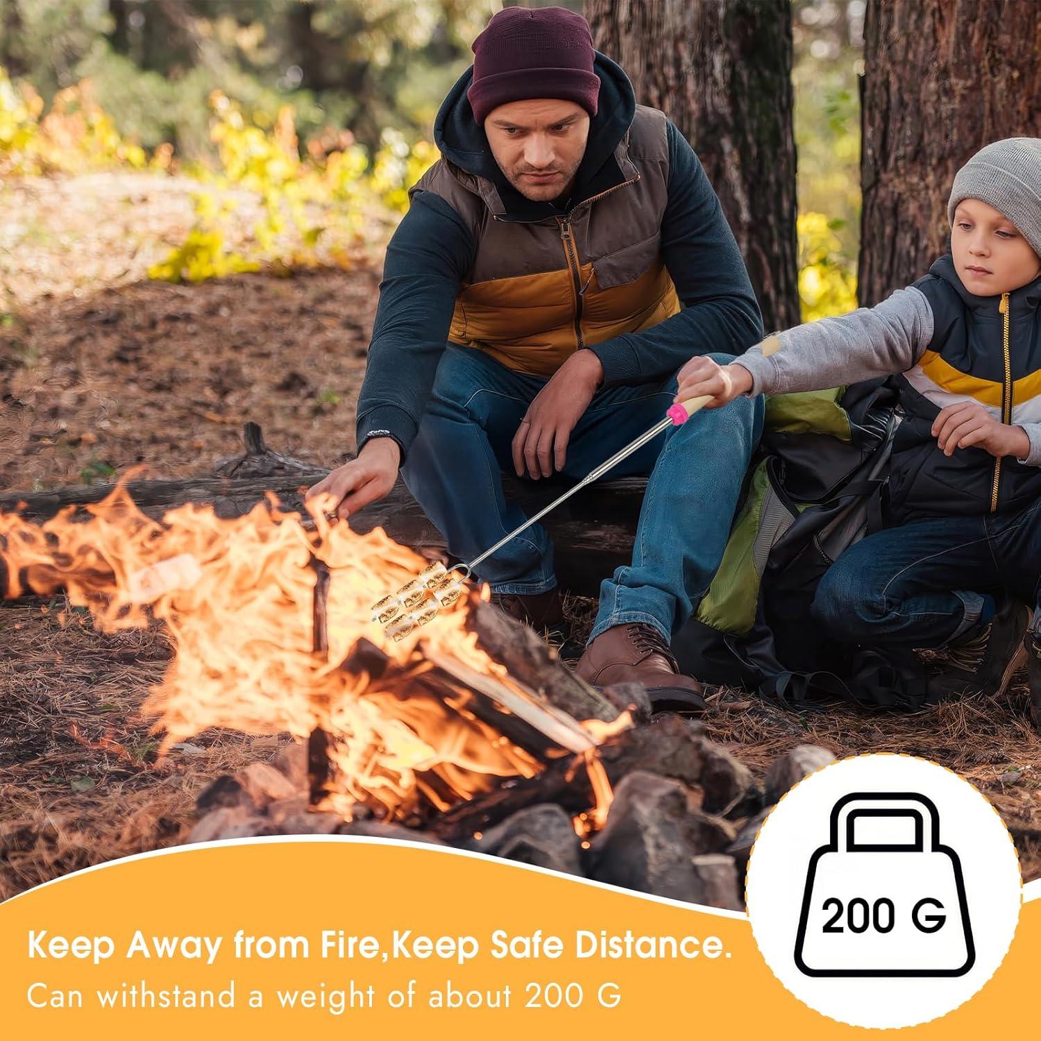 Paquete de 10 Palos para Asar Malvaviscos Opvixi 81 cm