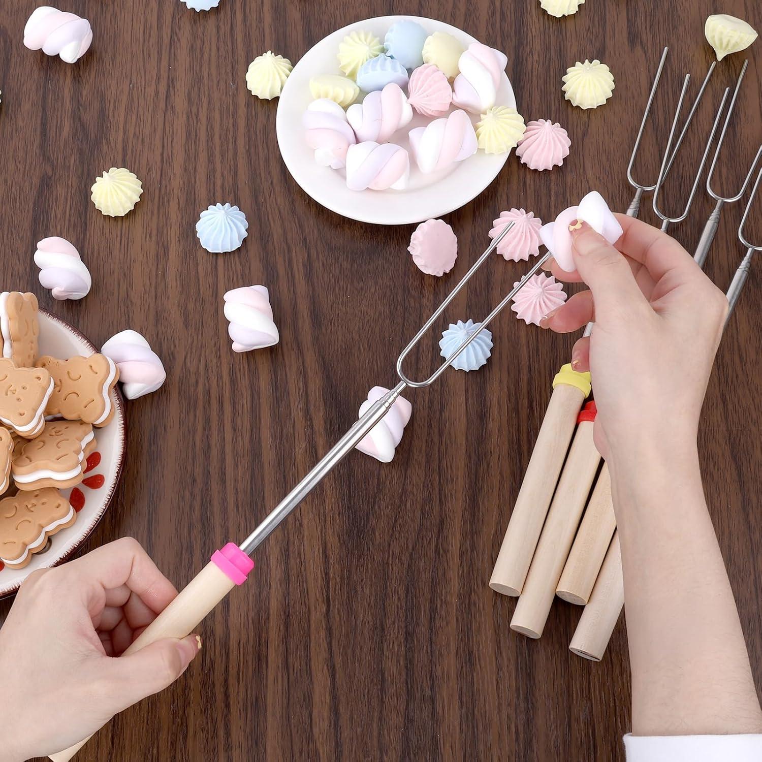 Paquete de 10 Palos para Asar Malvaviscos Opvixi 81 cm