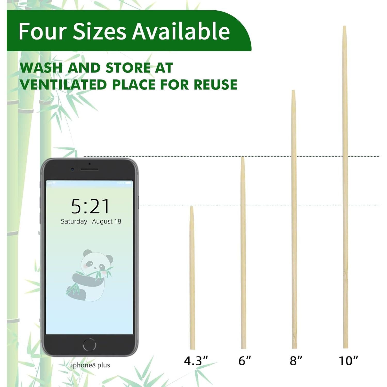 Pinchos de Bambú Natural 15 cm Judia YLL - 100 Piezas