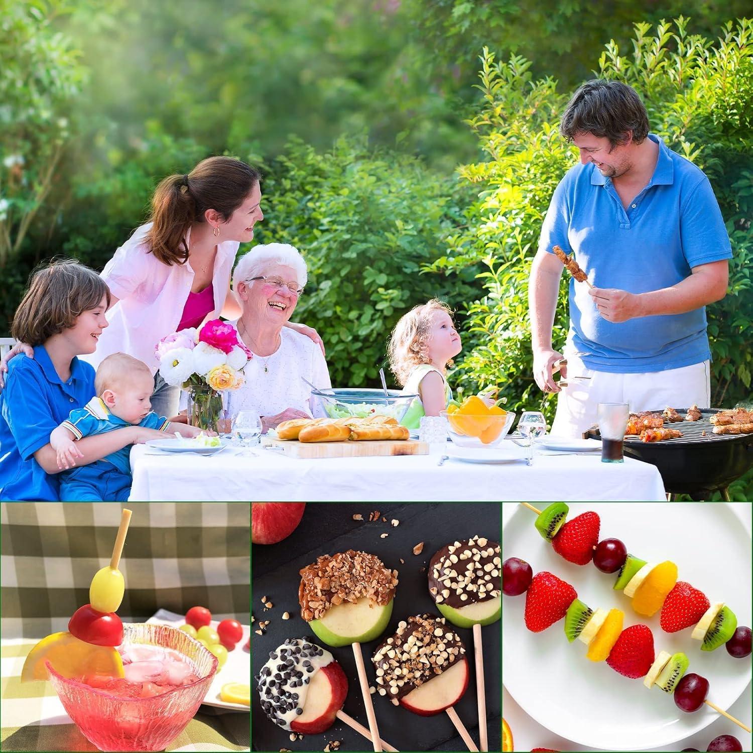 Pinchos de Bambú Natural 15 cm Judia YLL - 100 Piezas