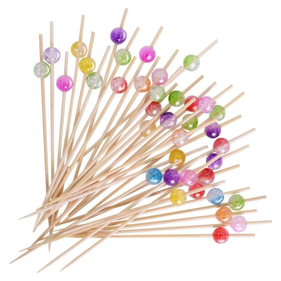 Palillos de cóctel de bambú 100PCS 11.94 cm multicolor