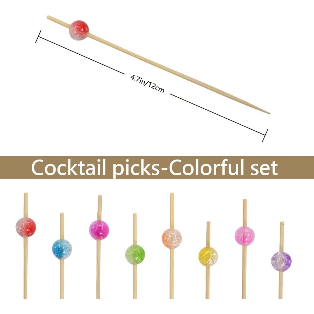 Palillos de cóctel de bambú 100PCS 11.94 cm multicolor