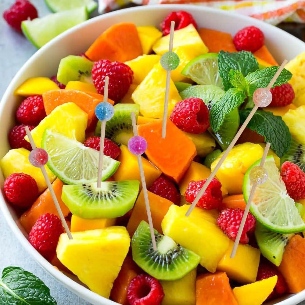 Palillos de cóctel de bambú 100PCS 11.94 cm multicolor