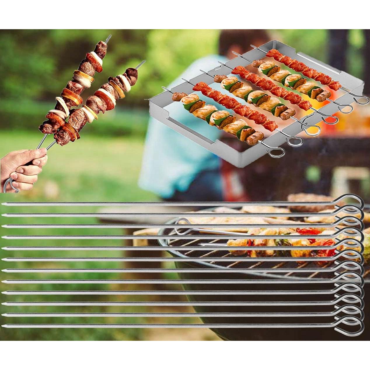 Pinchos de Barbacoa HONSHEN 30 cm Acero Inoxidable Paquete 12