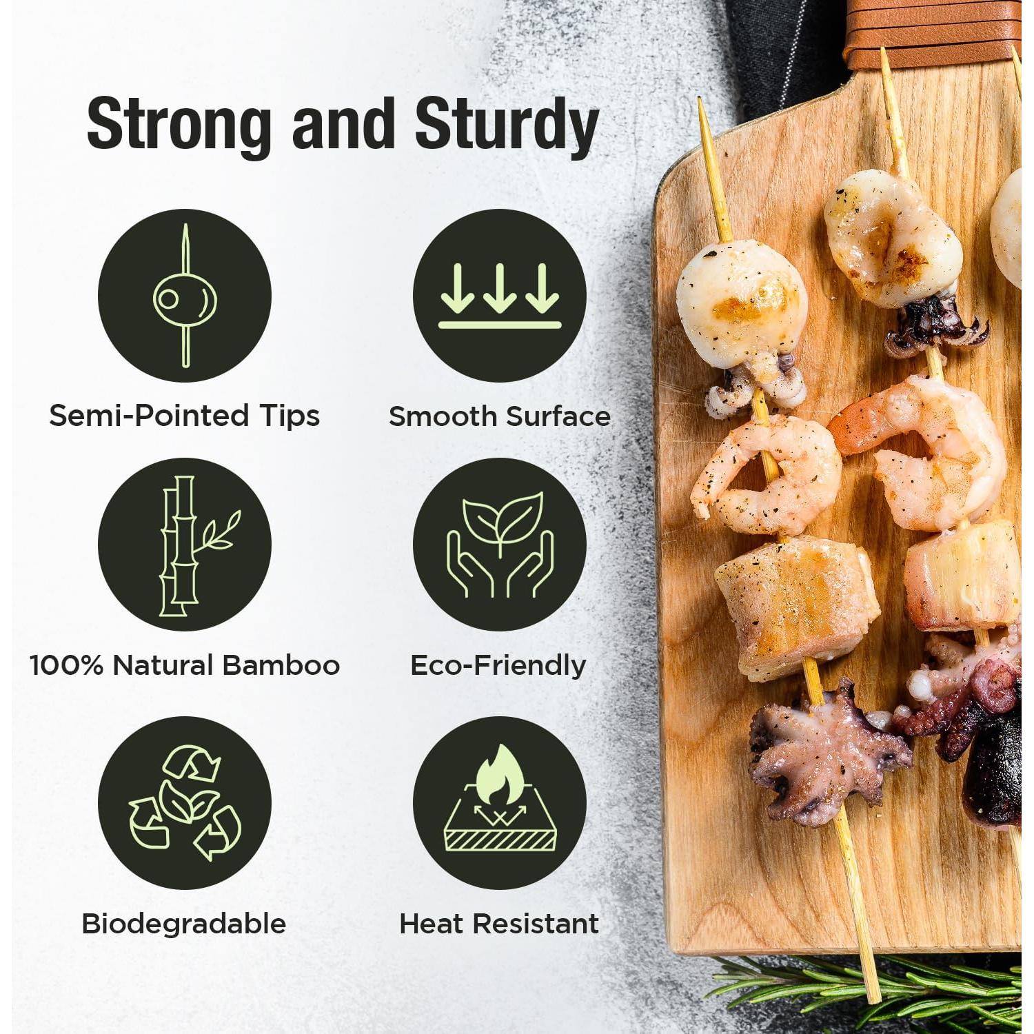 Pinchos de Bambú Natural Makerstep 15 cm - Paquete de 100