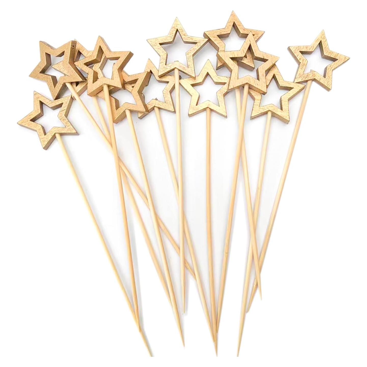 Palillos de cóctel Jiooil Bear 14 cm, 50 unidades doradas