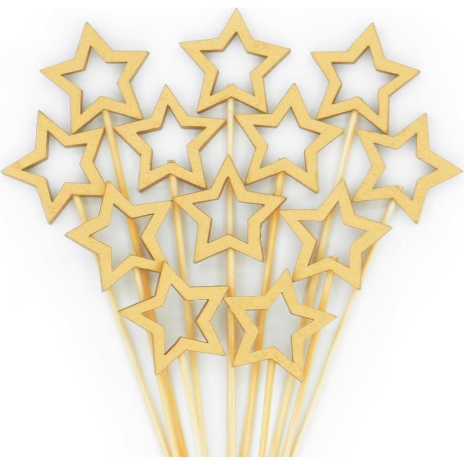 Palillos de cóctel Jiooil Bear 14 cm, 50 unidades doradas