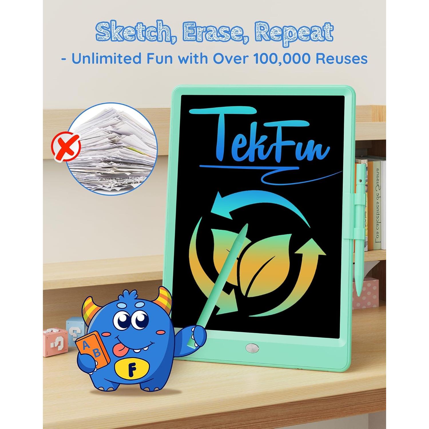 Tableta de Escritura LCD TEKFUN 10" Verde para Niños