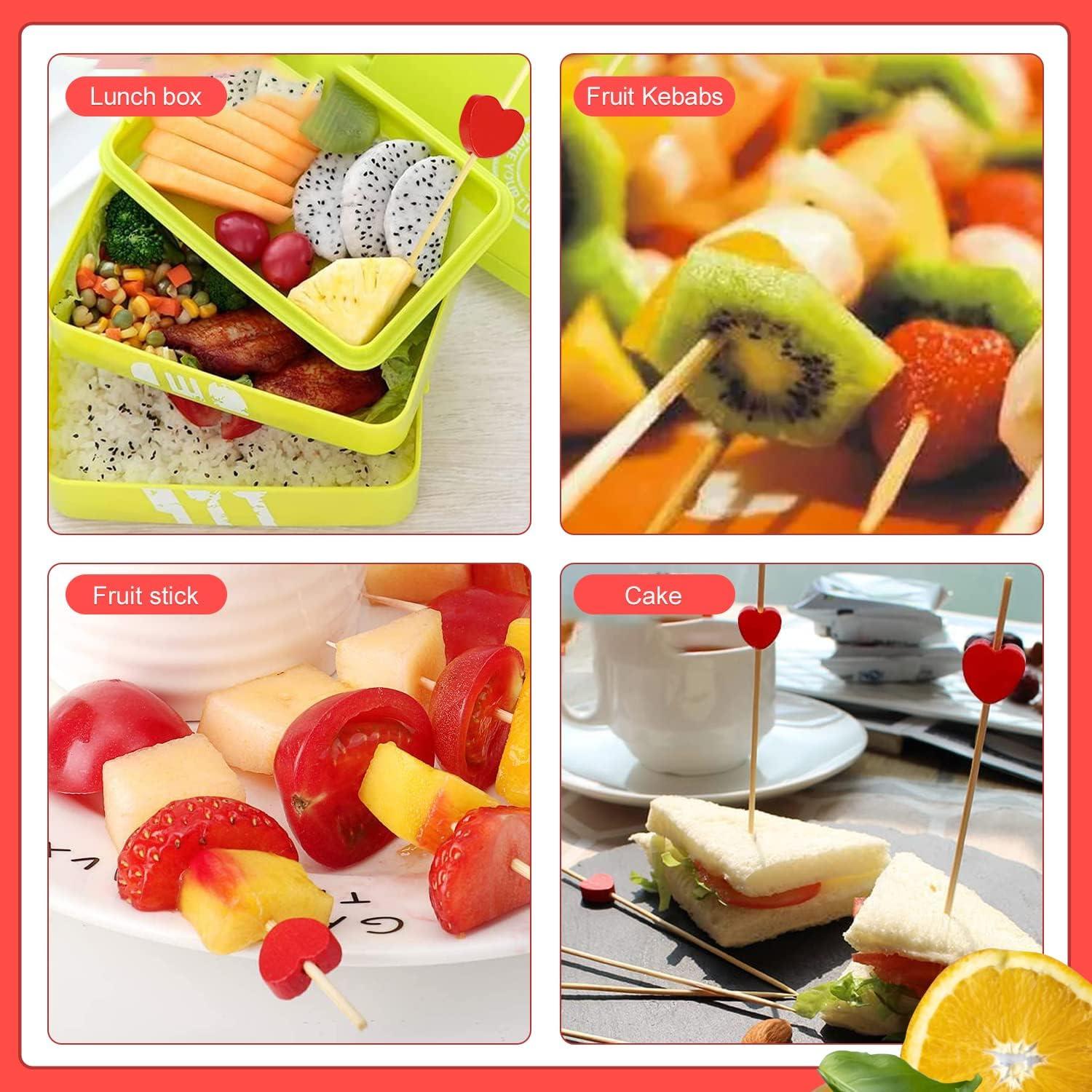 100 Palillos de Corazón Rojo Crafterlife 11.94 cm Madera Bambú