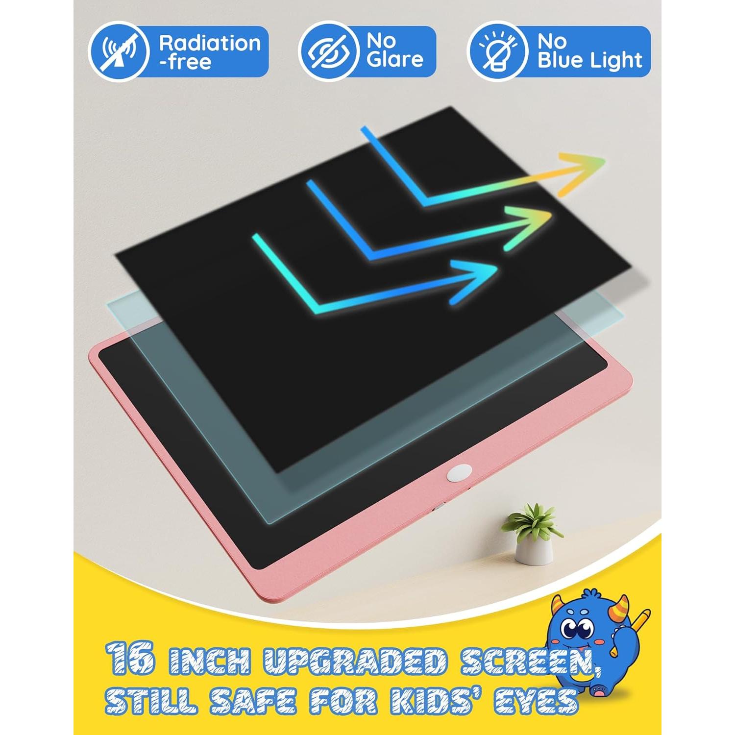 Tableta de Escritura LCD TEKFUN 16" Rosa para Niños