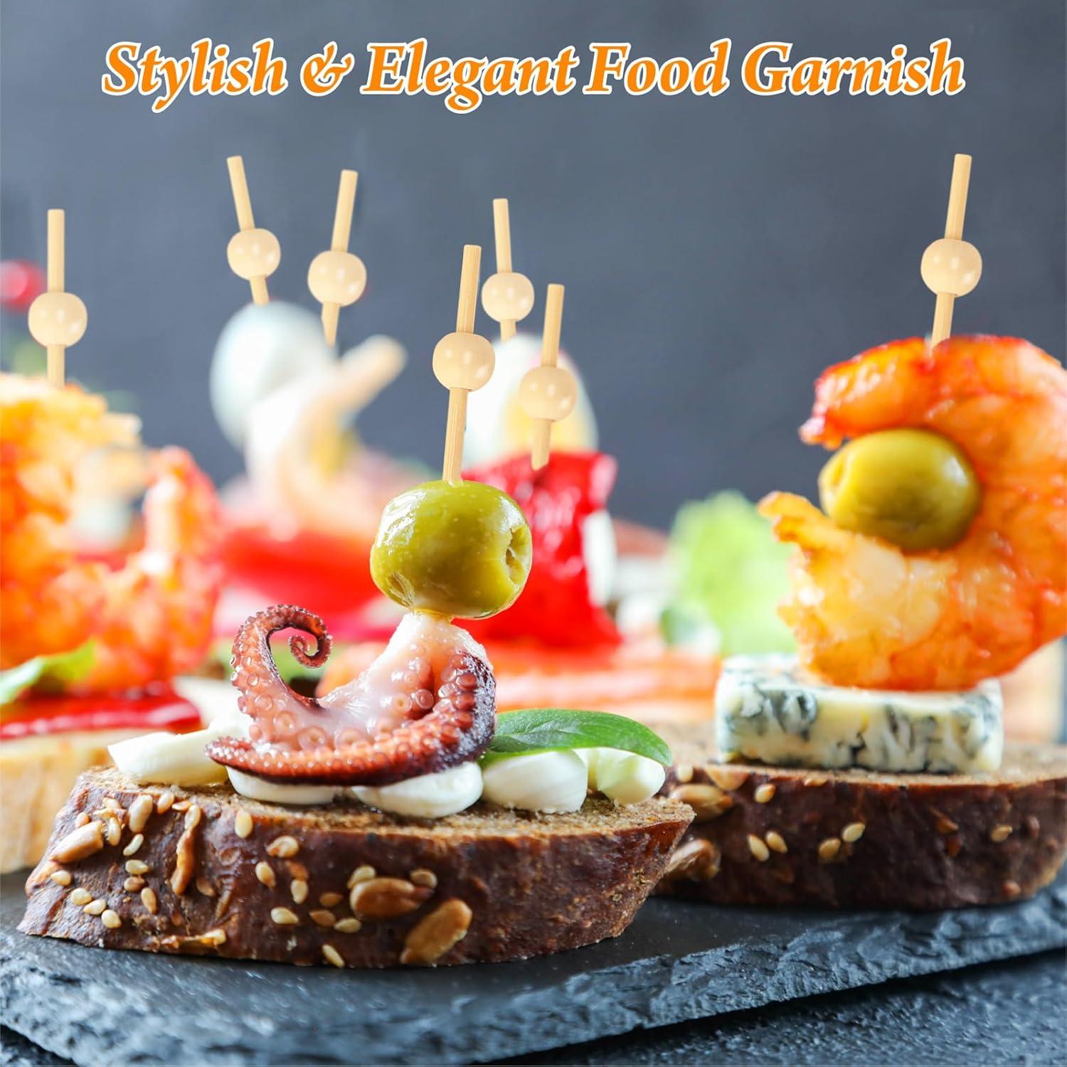 200 Palillos de Cóctel de Bambú FATLODA 11.9 cm Naturales