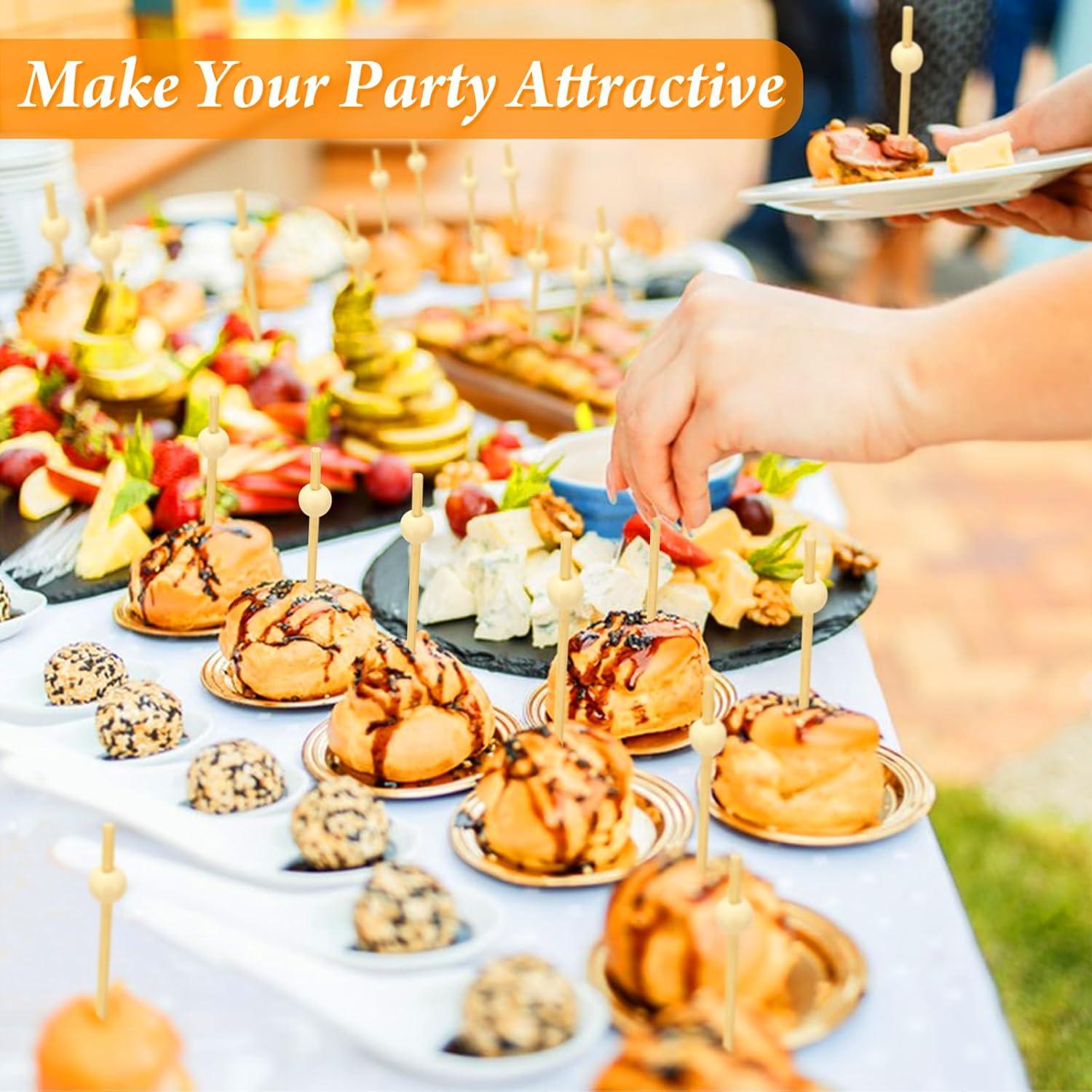 200 Palillos de Cóctel de Bambú FATLODA 11.9 cm Naturales