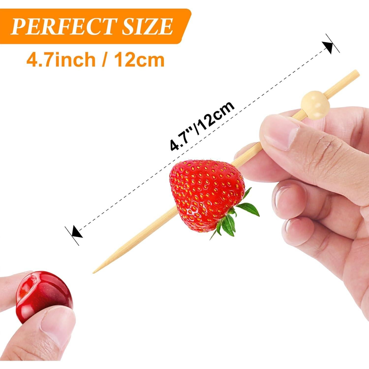 200 Palillos de Cóctel de Bambú FATLODA 11.9 cm Naturales