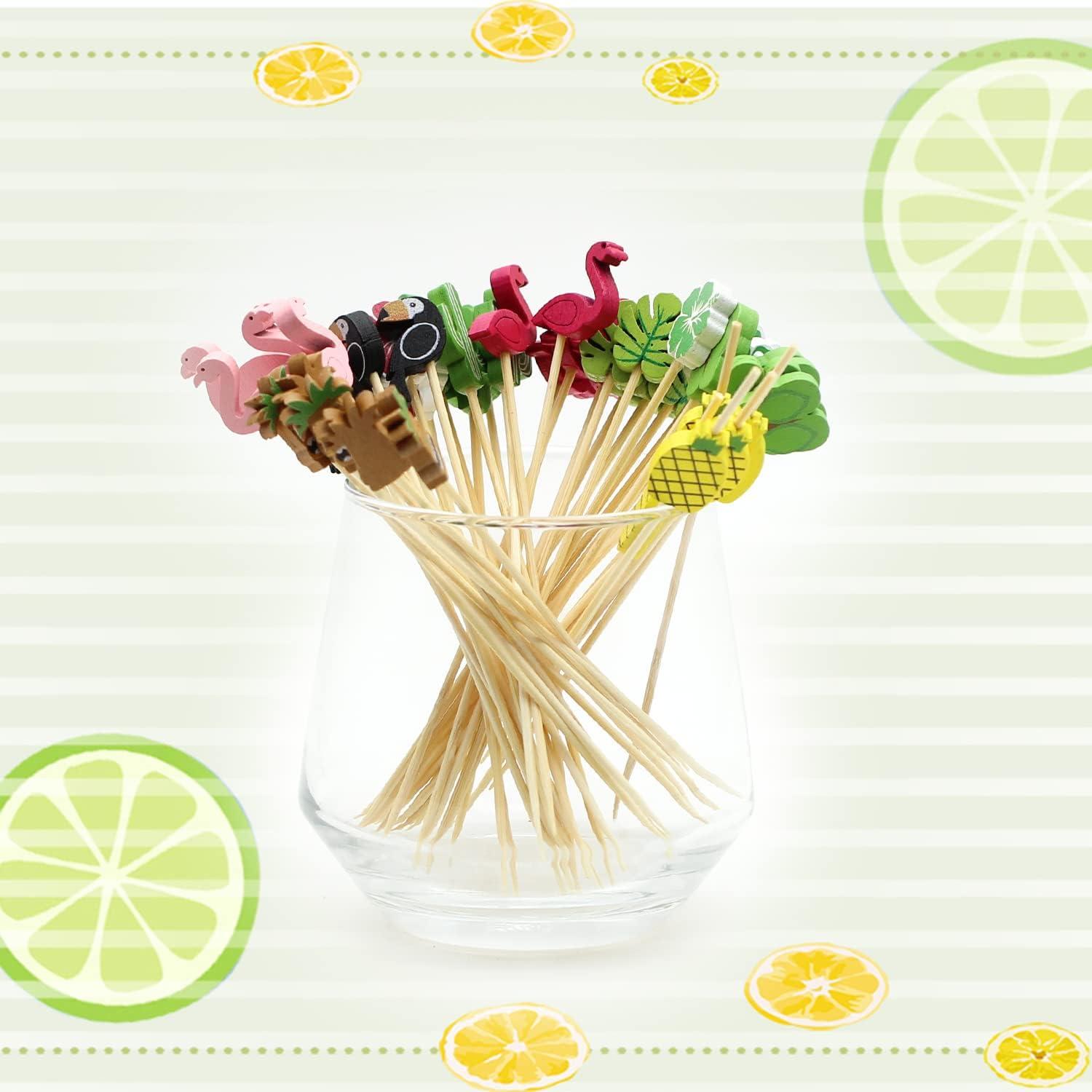 200 Palillos de Cóctel Decorativos Crafterlife 12.7 cm Tropical