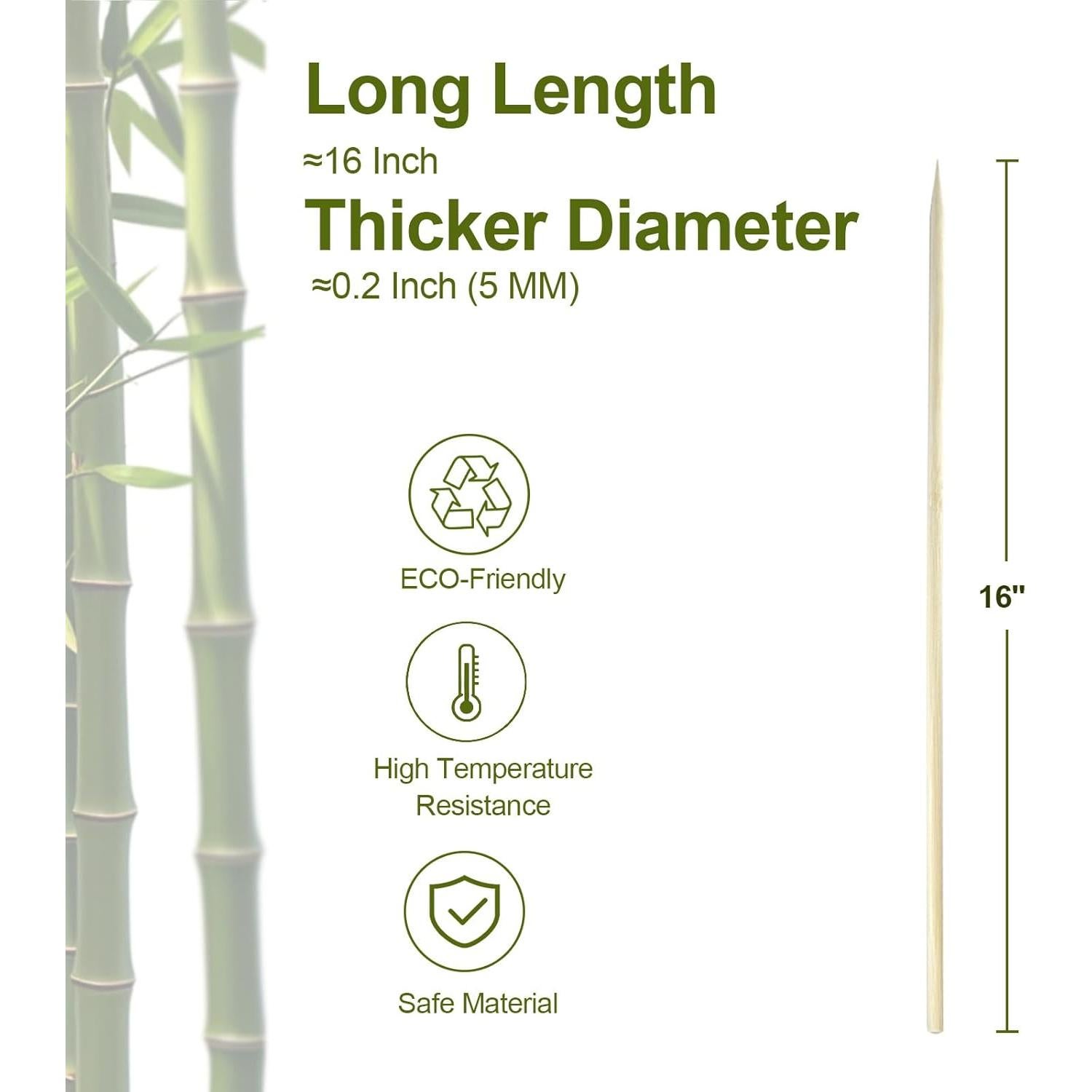 Palitos de S'mores de Bambú CrazyTerra 50 Pcs 40.64 cm