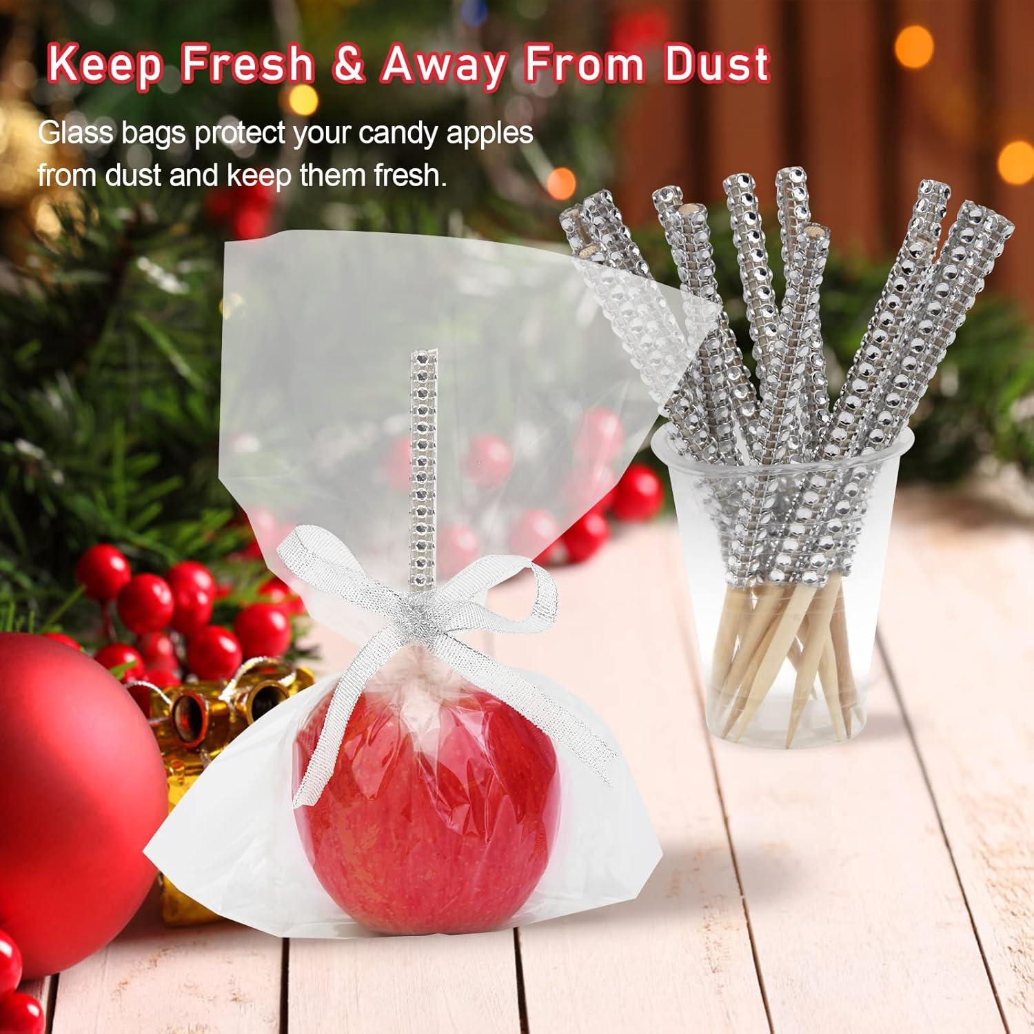 Kit de Palitos de Manzana de Caramelo Anglecai 24 Pcs