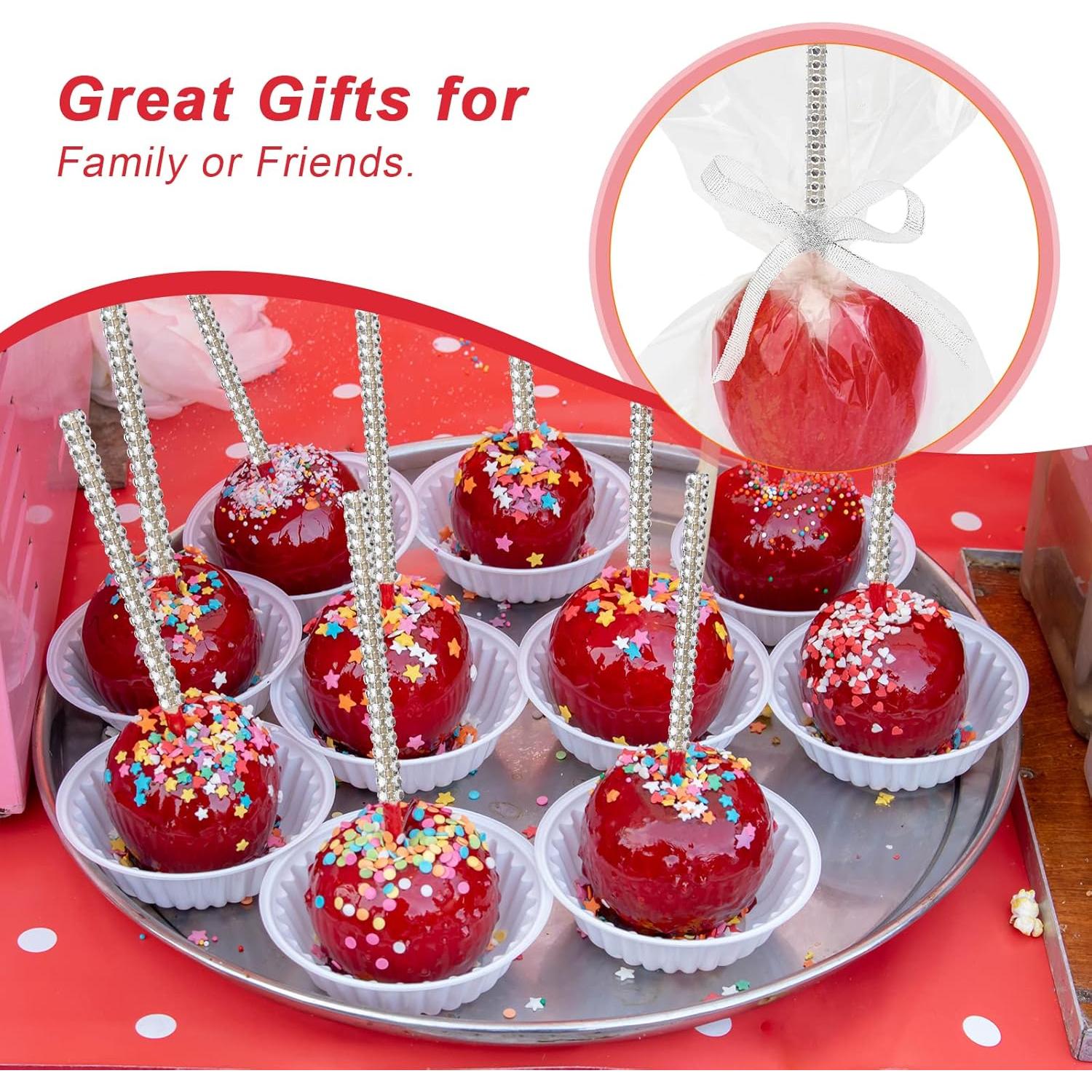 Kit de Palitos de Manzana de Caramelo Anglecai 24 Pcs