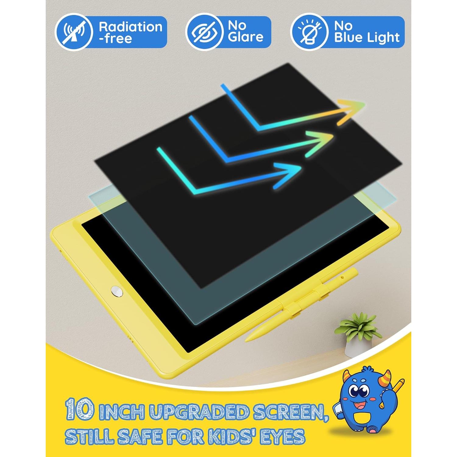 Tableta de Dibujo LCD Tekfun 10" Amarillo Portátil