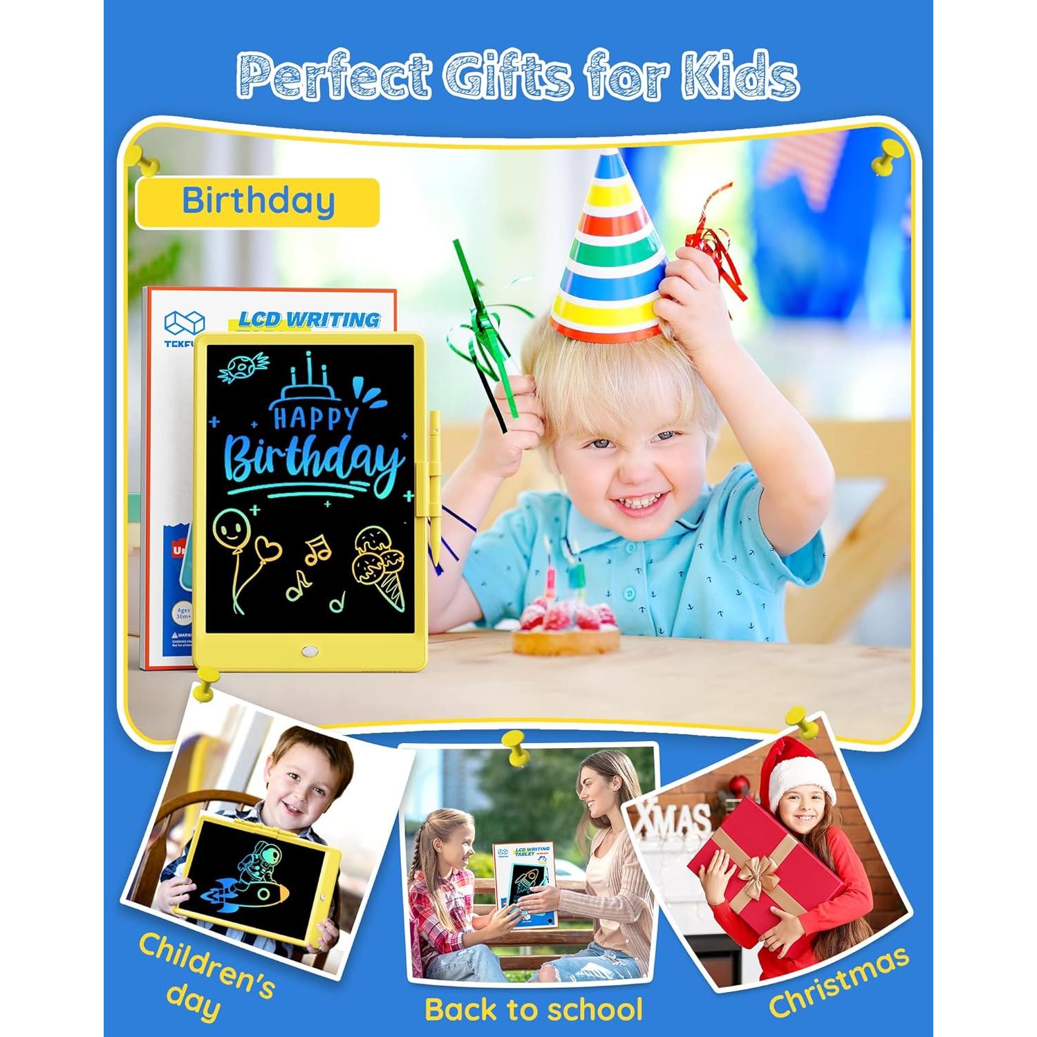 Tableta de Dibujo LCD Tekfun 10" Amarillo Portátil