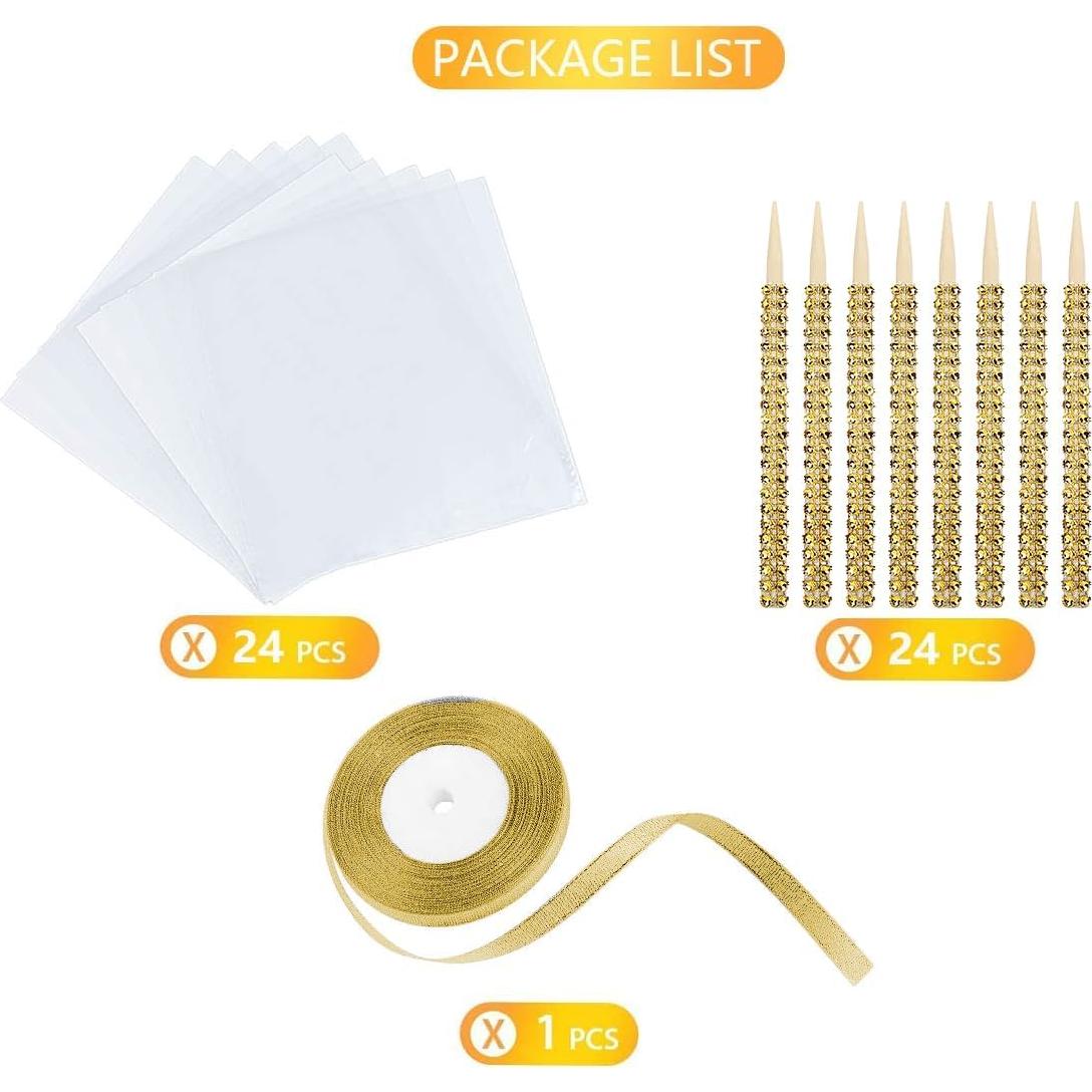 Paquete de 24 Palitos de Caramelo Brillantes MGWOTH 15 cm