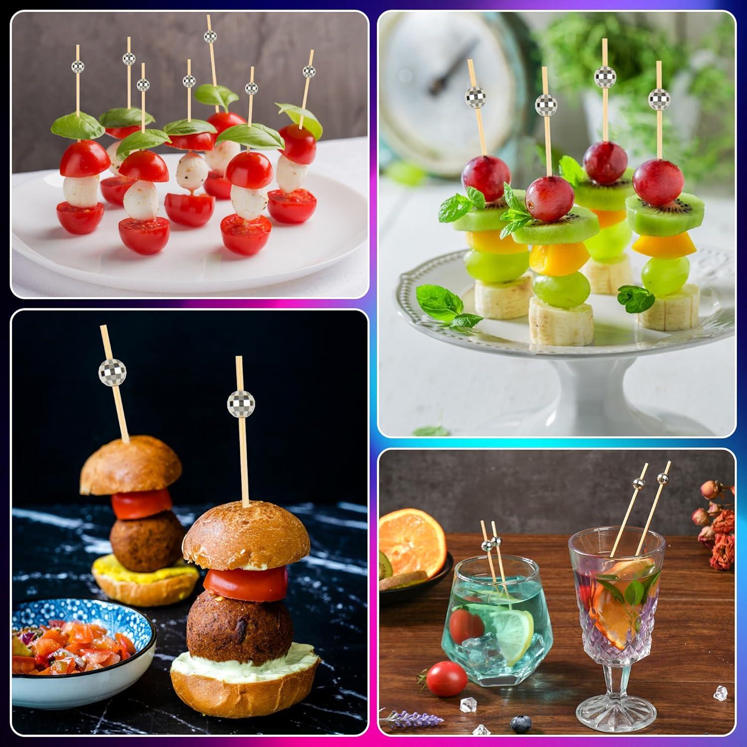 300 Palillos de Cóctel de Madera Plateados 11.94 cm - Sunrise Kitchen