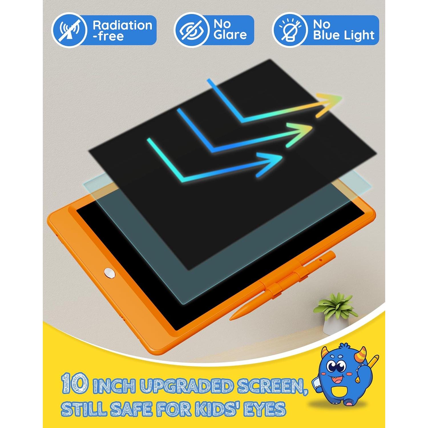 Tableta de Escritura LCD Tekfun 25,4 cm Naranja para Niños